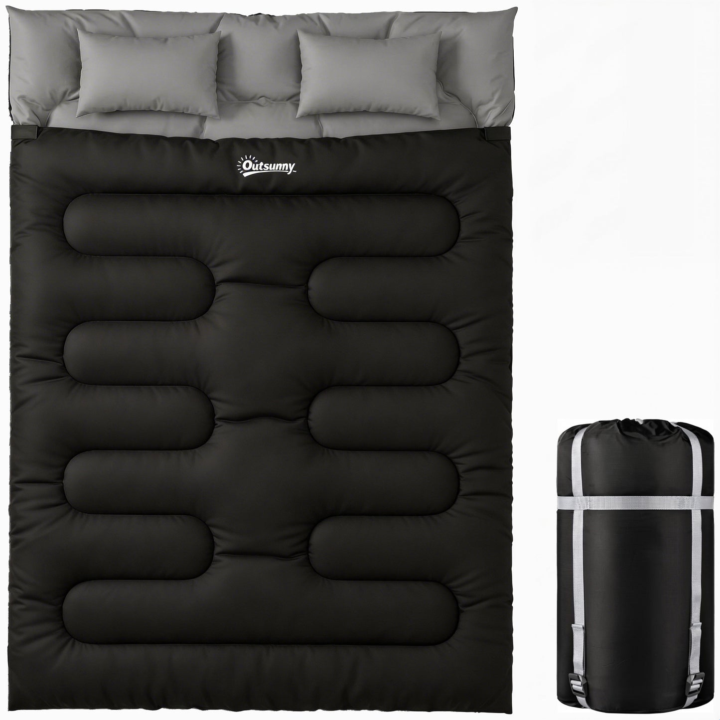 Double Sleeping Bag with 2 Pillows