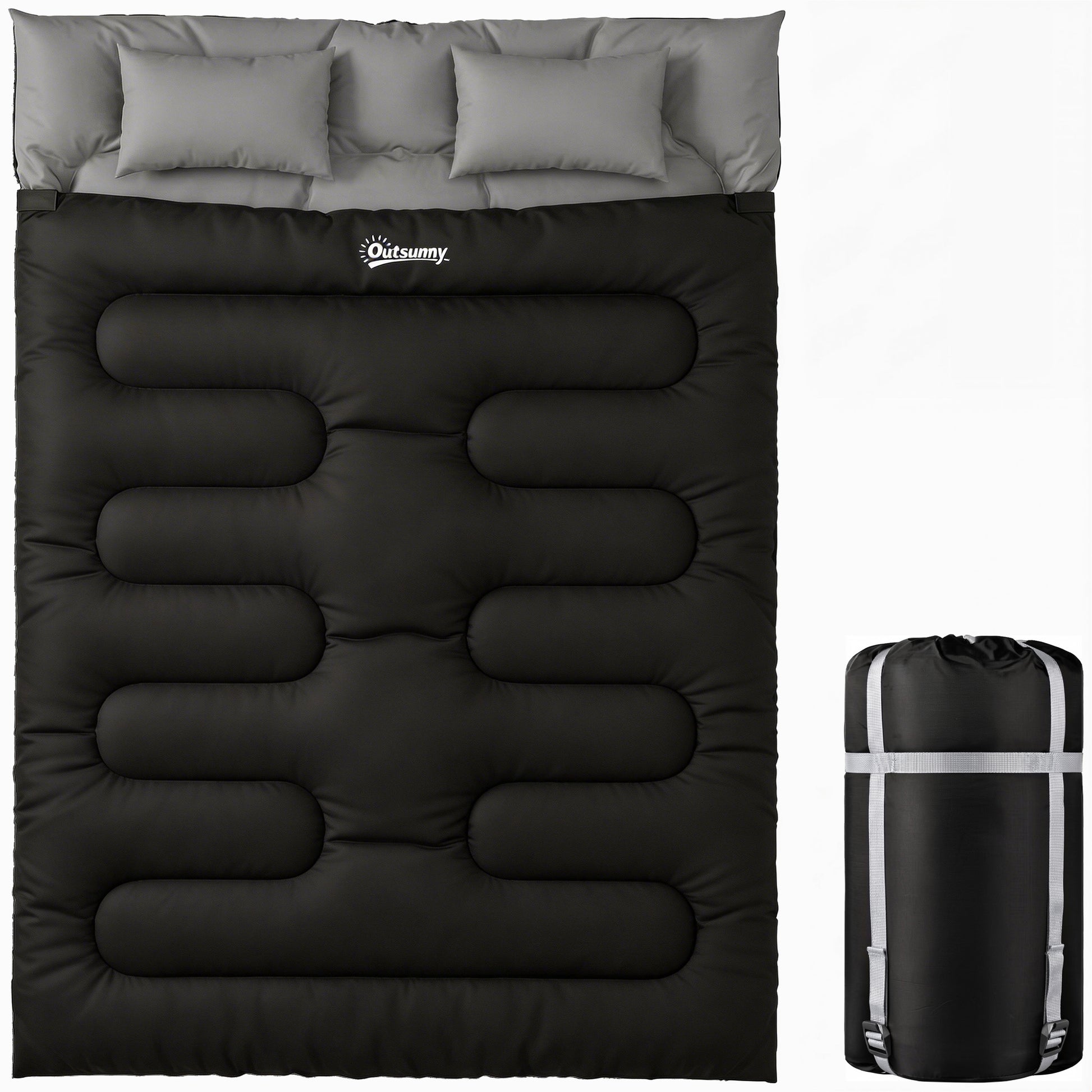 Double Sleeping Bag with 2 Pillows