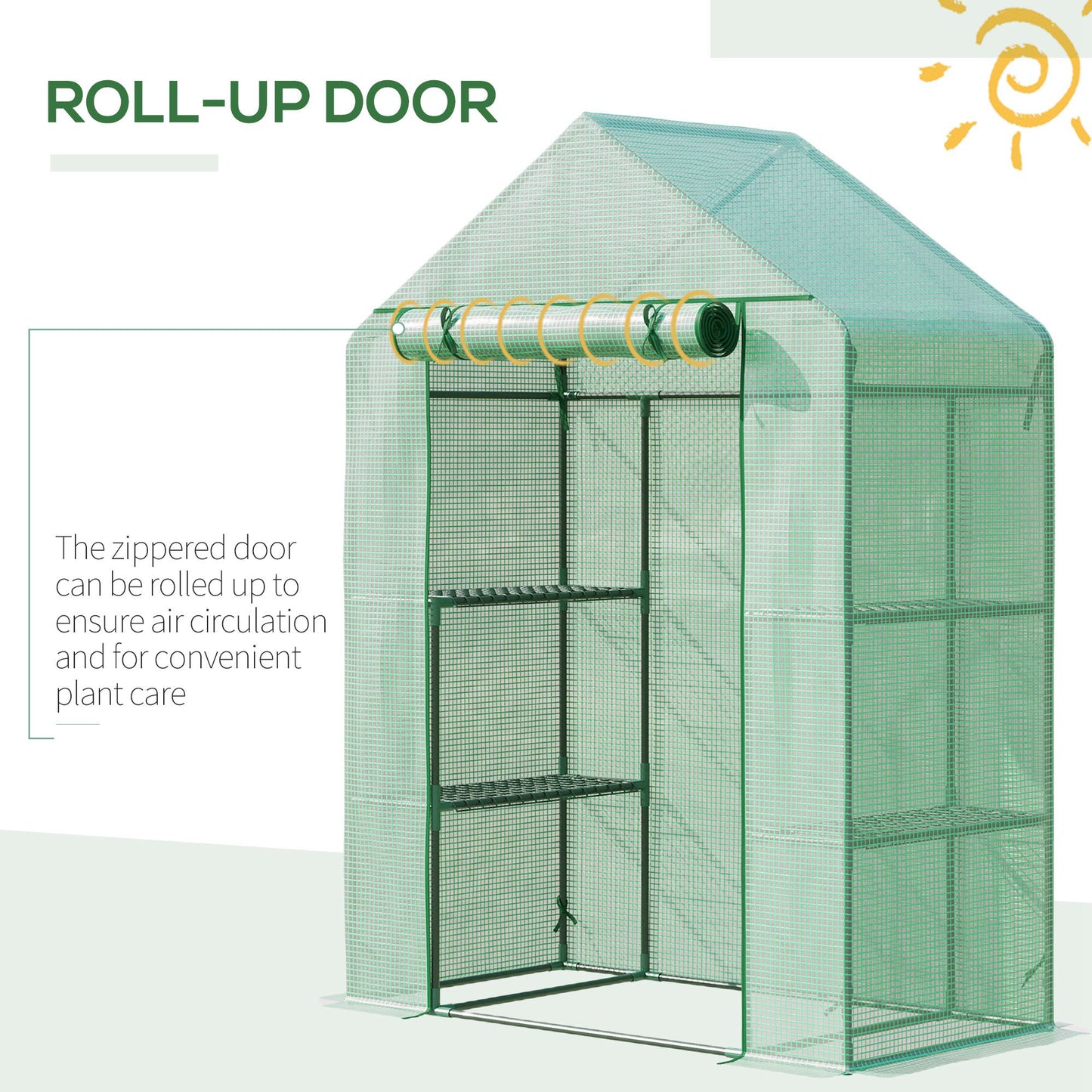 Walk In Greenhouse with Shelves
