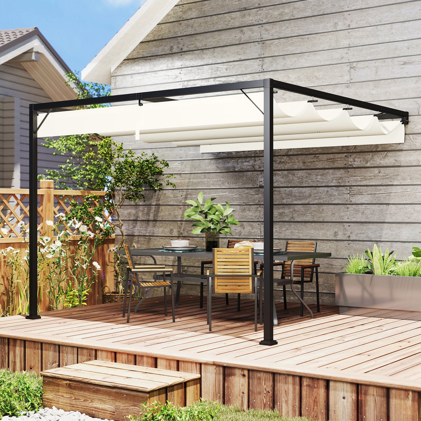 3 x 3 m Pergola, with Sliding Canopy