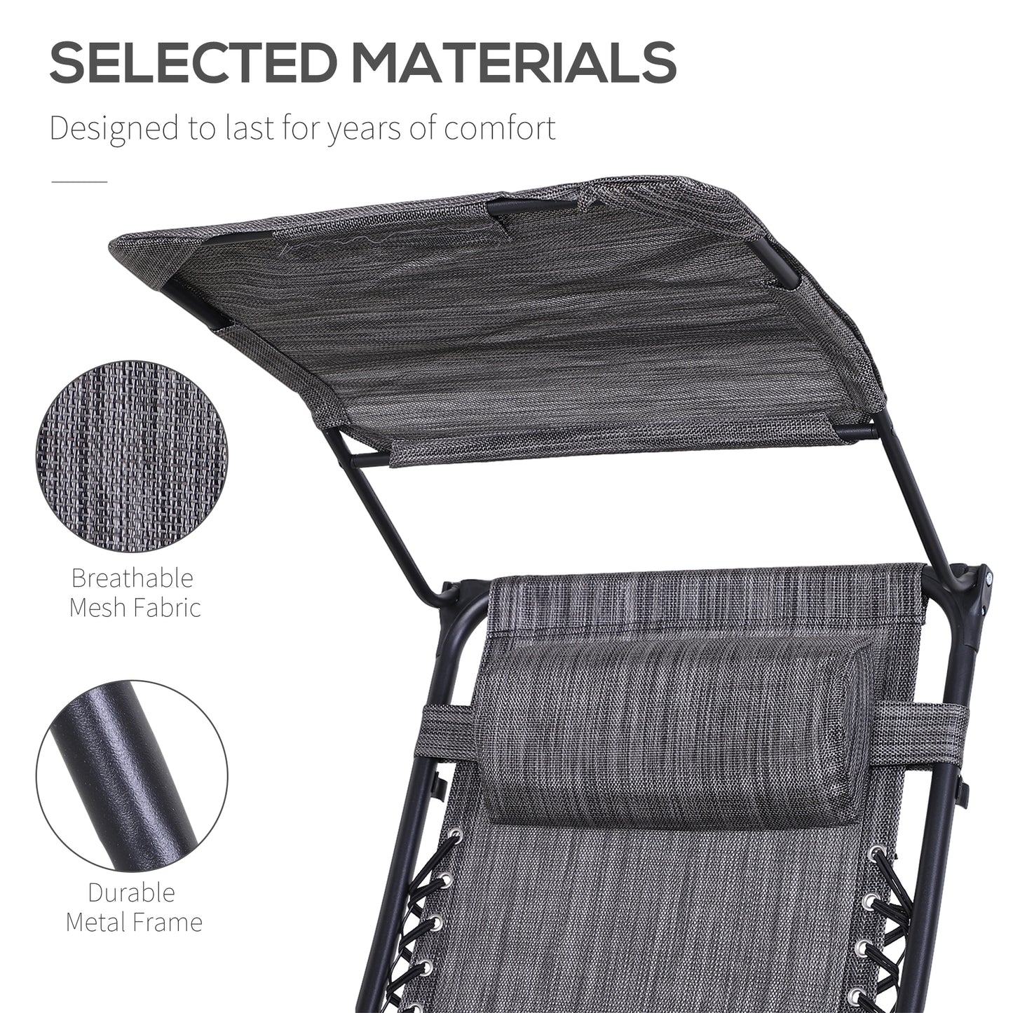 Foldable Reclining Garden Chair with Headrest