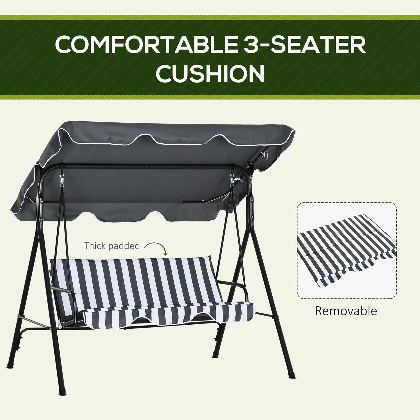 3 Seater Garden Swing Chair