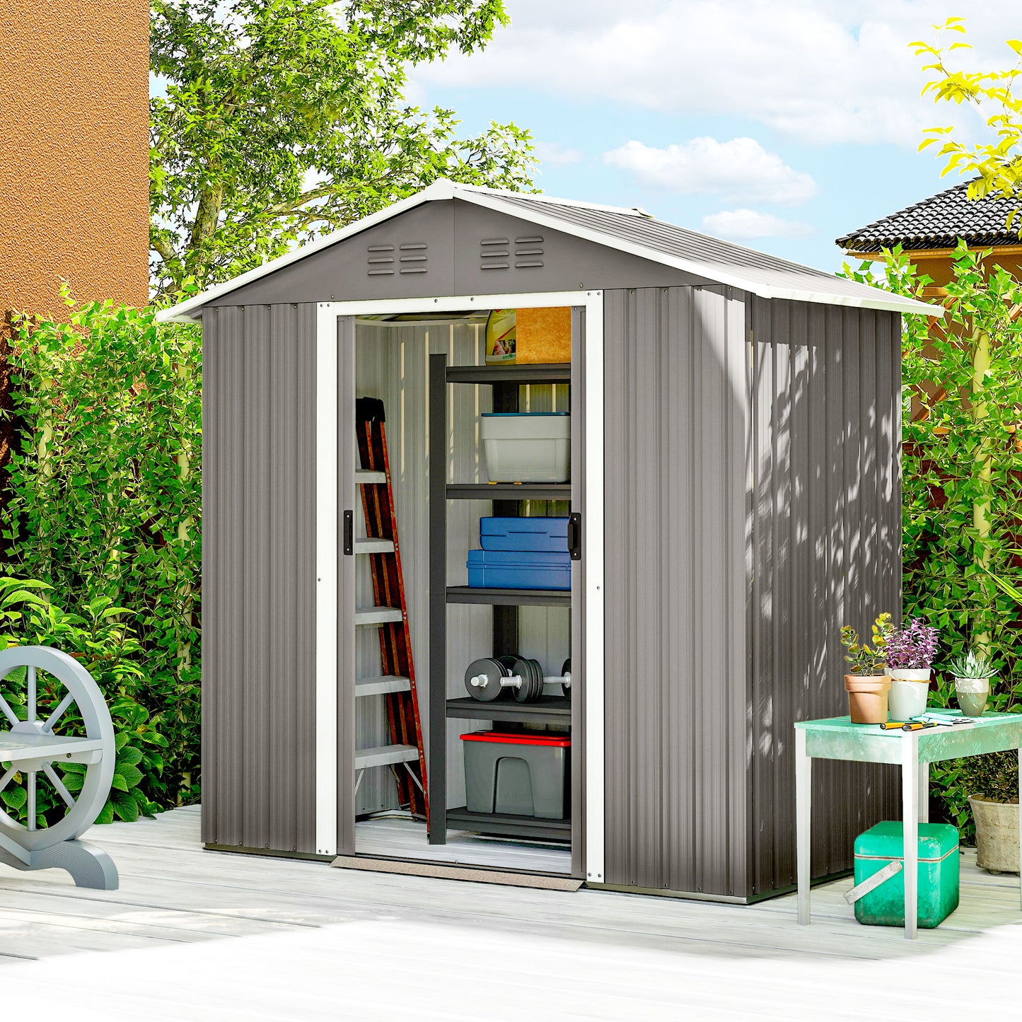 6.5 x 3.5ft Metal Garden Storage Shed