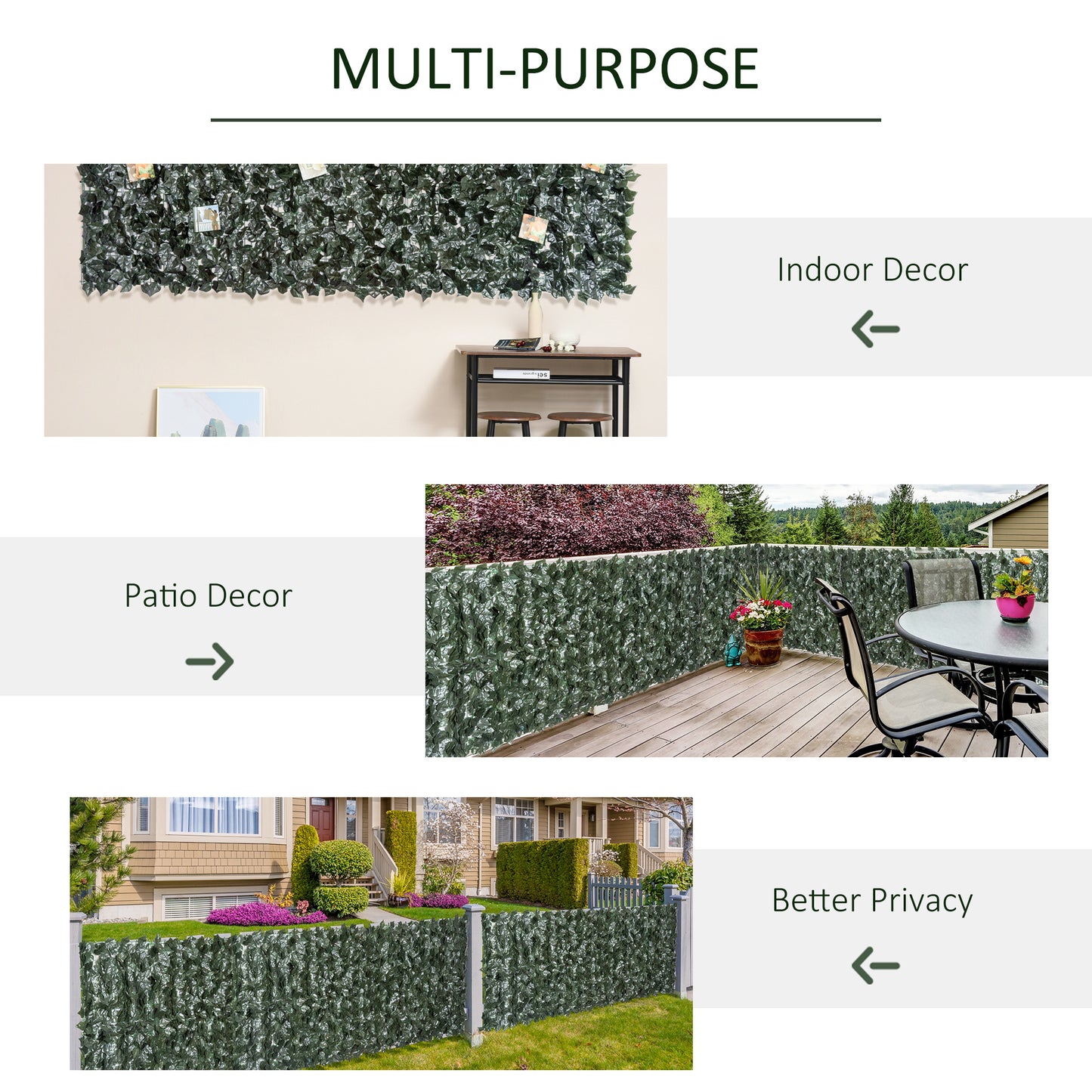 2-Piece Artificial Leaf Hedge Screen Privacy Fence Panel (2)