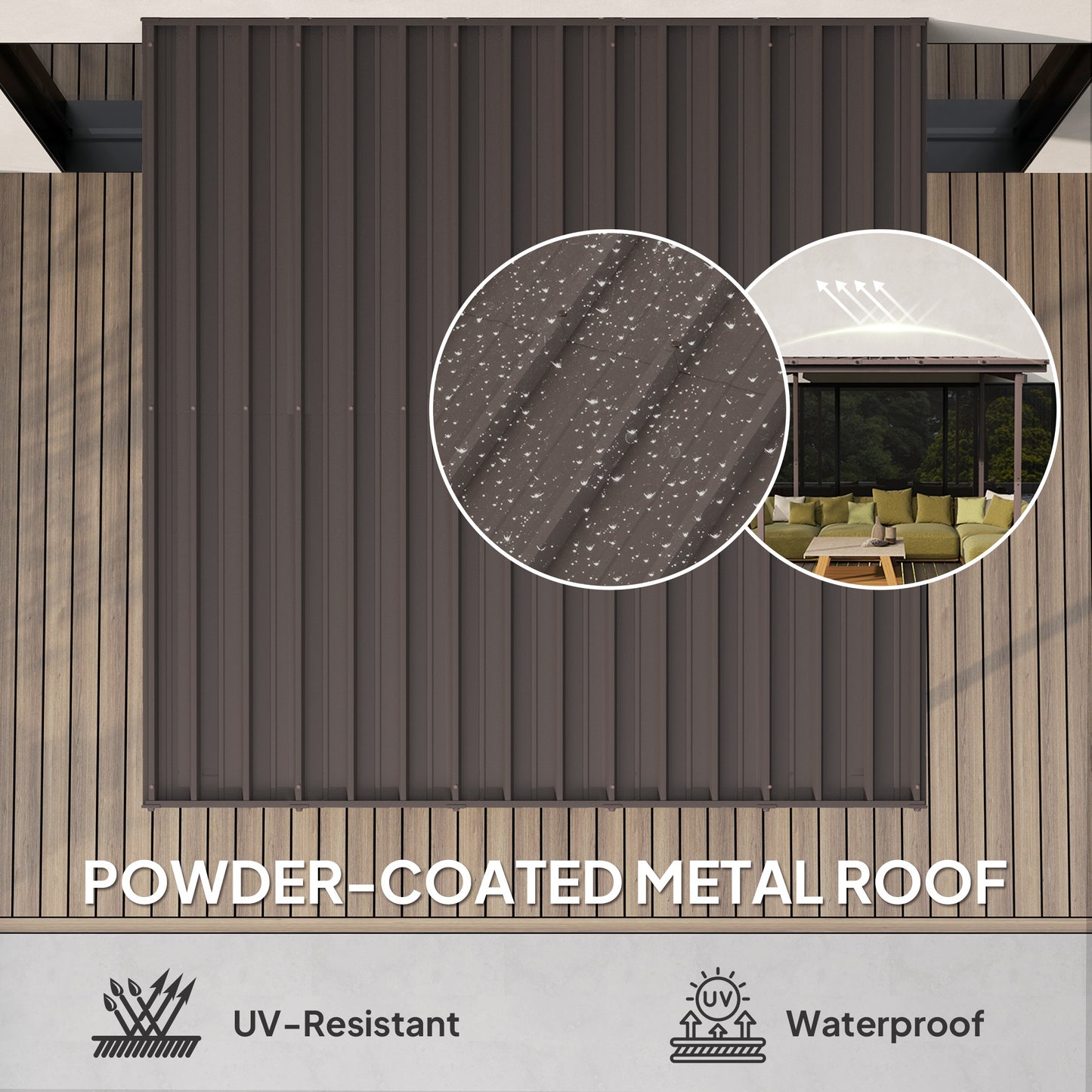 3 x 3(m) Garden Pergola with Waterproof Metal Roof