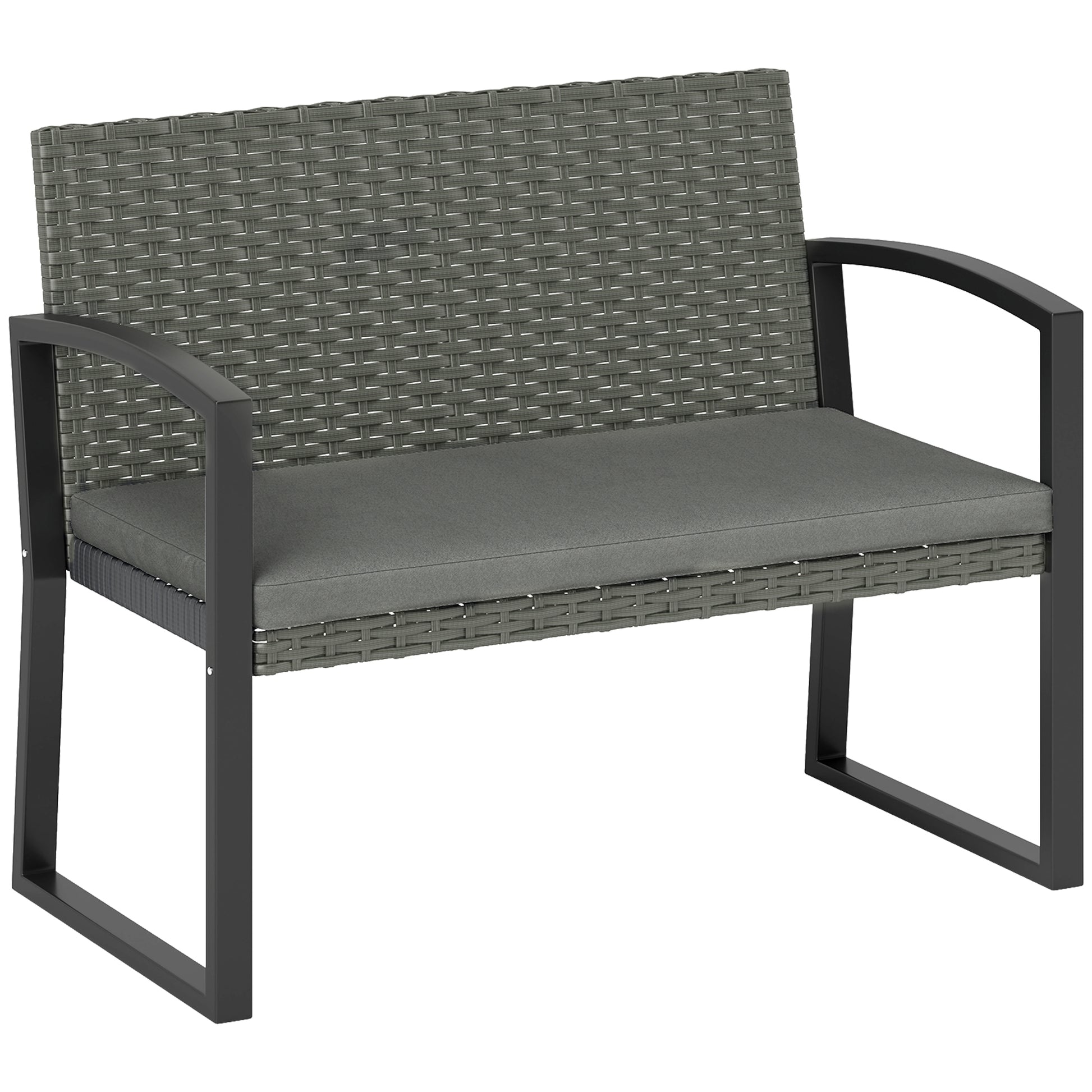 Two-Seater Rattan Garden Bench