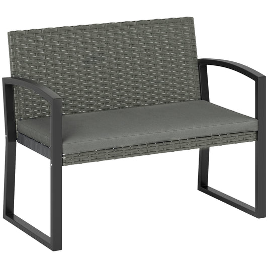 Two-Seater Rattan Garden Bench
