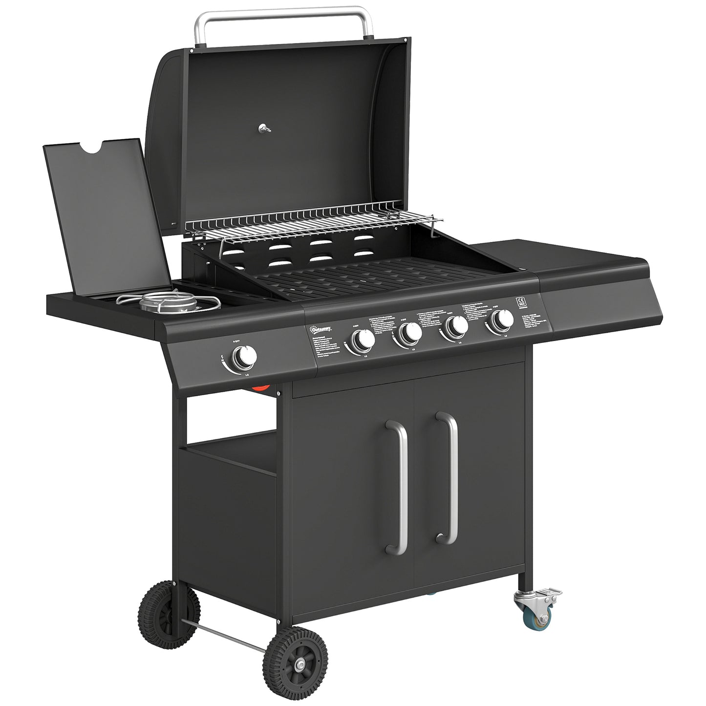 4+1 Burner Gas BBQ Grill with Storage Cabinet
