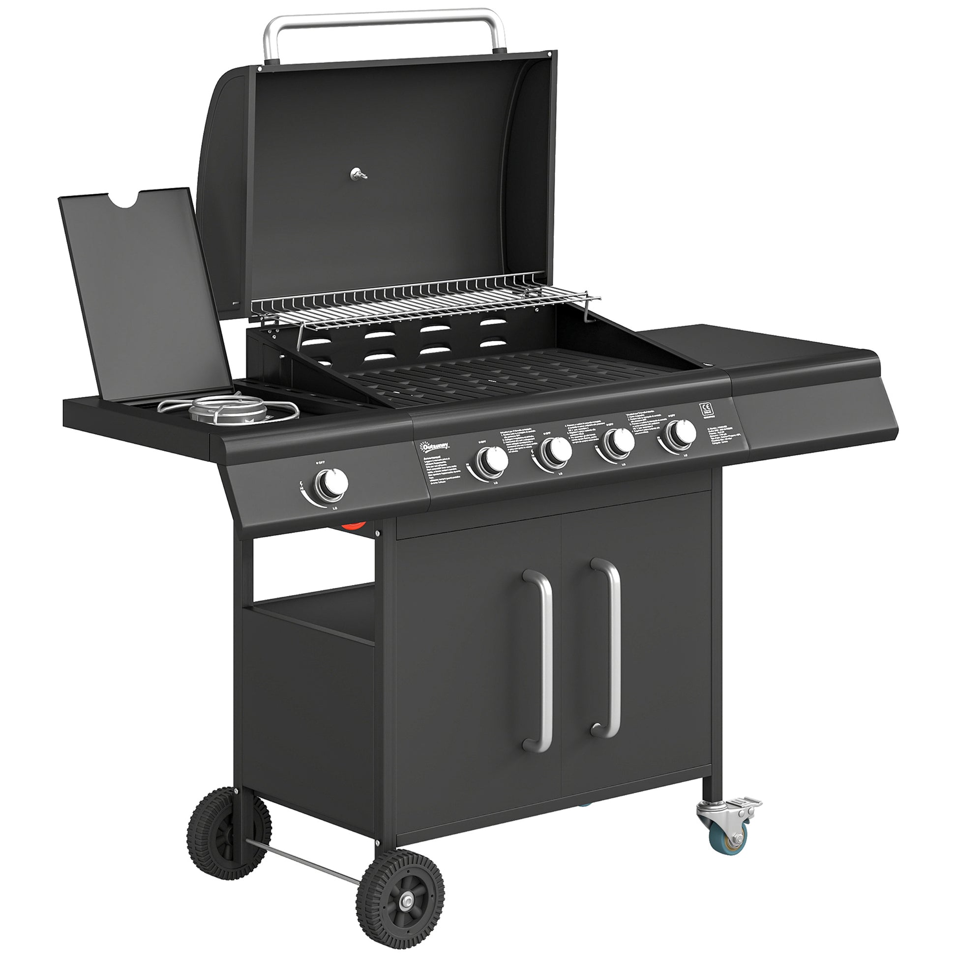 4+1 Burner Gas BBQ Grill with Storage Cabinet