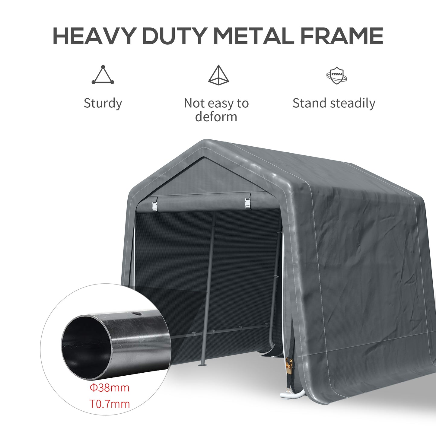 9 X 7.5ft Temporary Outdoor Equipment Shed