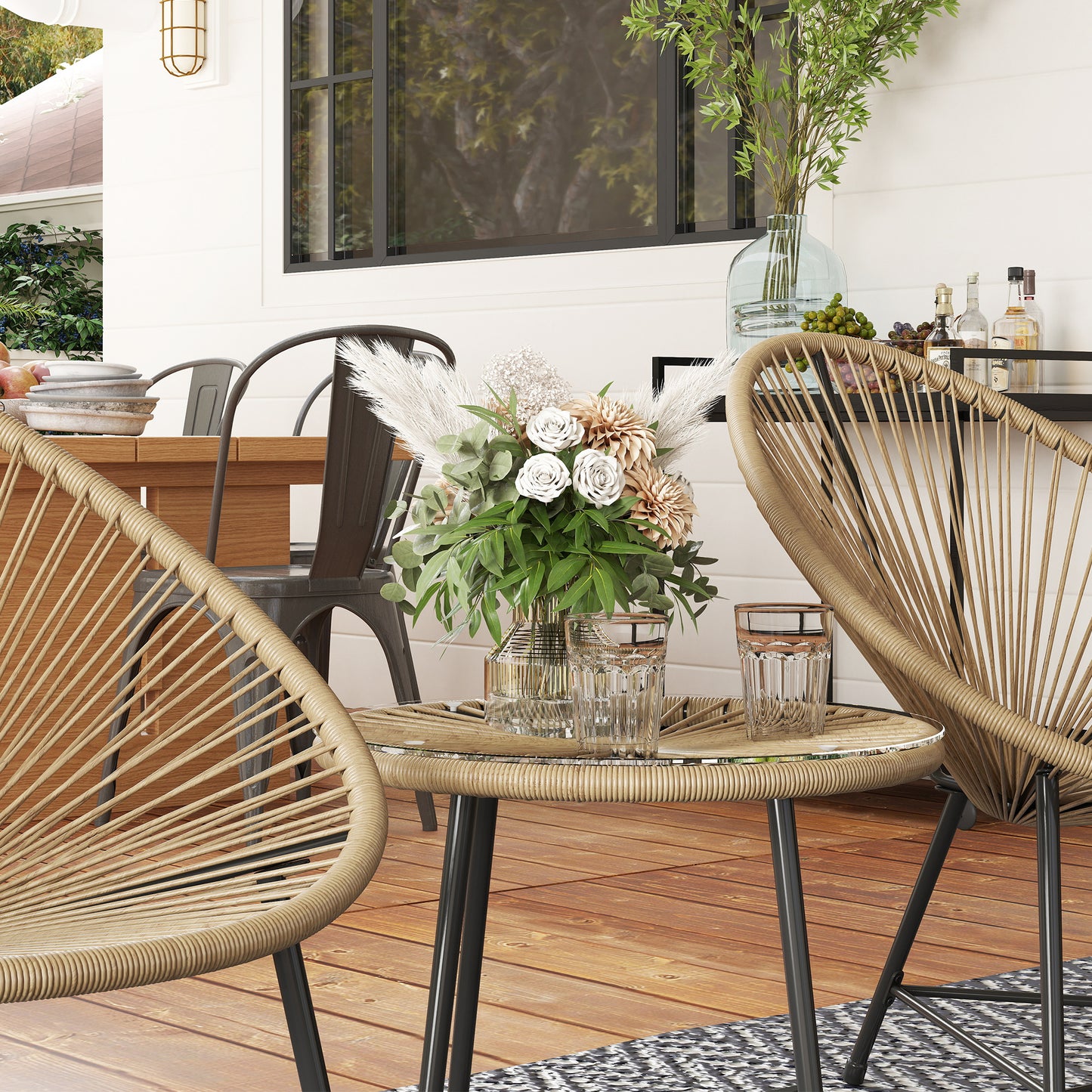 3 Pieces Rattan Bistro Set (6)