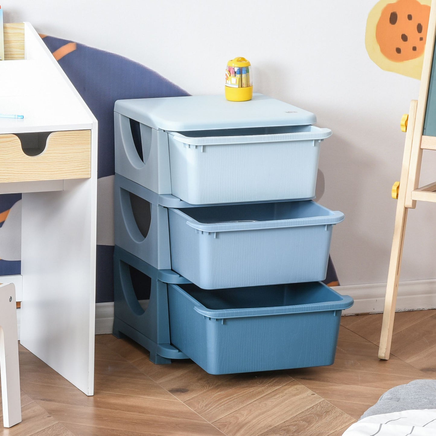 3 Drawers Plastic Storage Units, 3 Tier Kids Storage Units