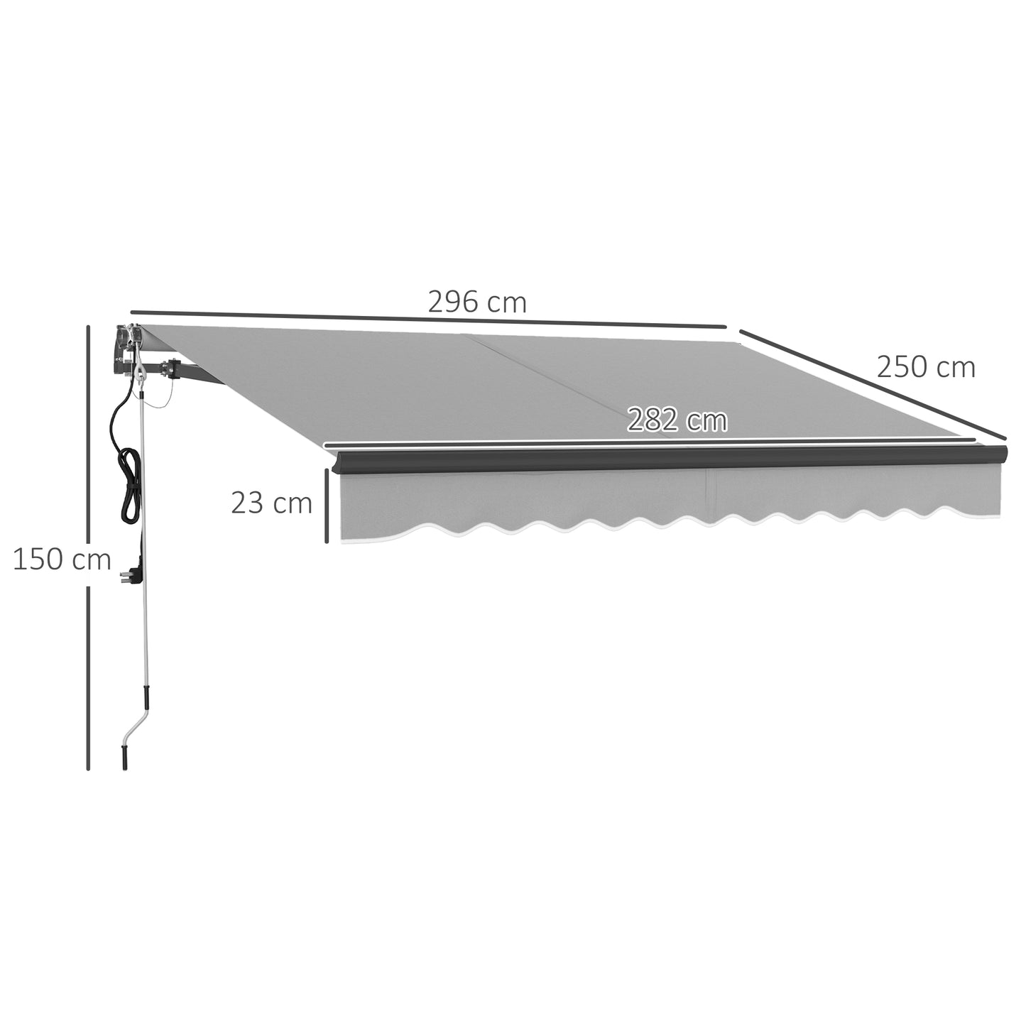 3 x 2.5m Electric Awning with Remote Controller (1)