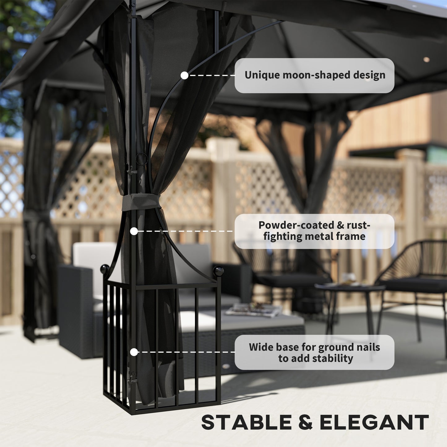 3 x 3m Garden Gazebo Patio Party Tent Shelter Outdoor Canopy Double
