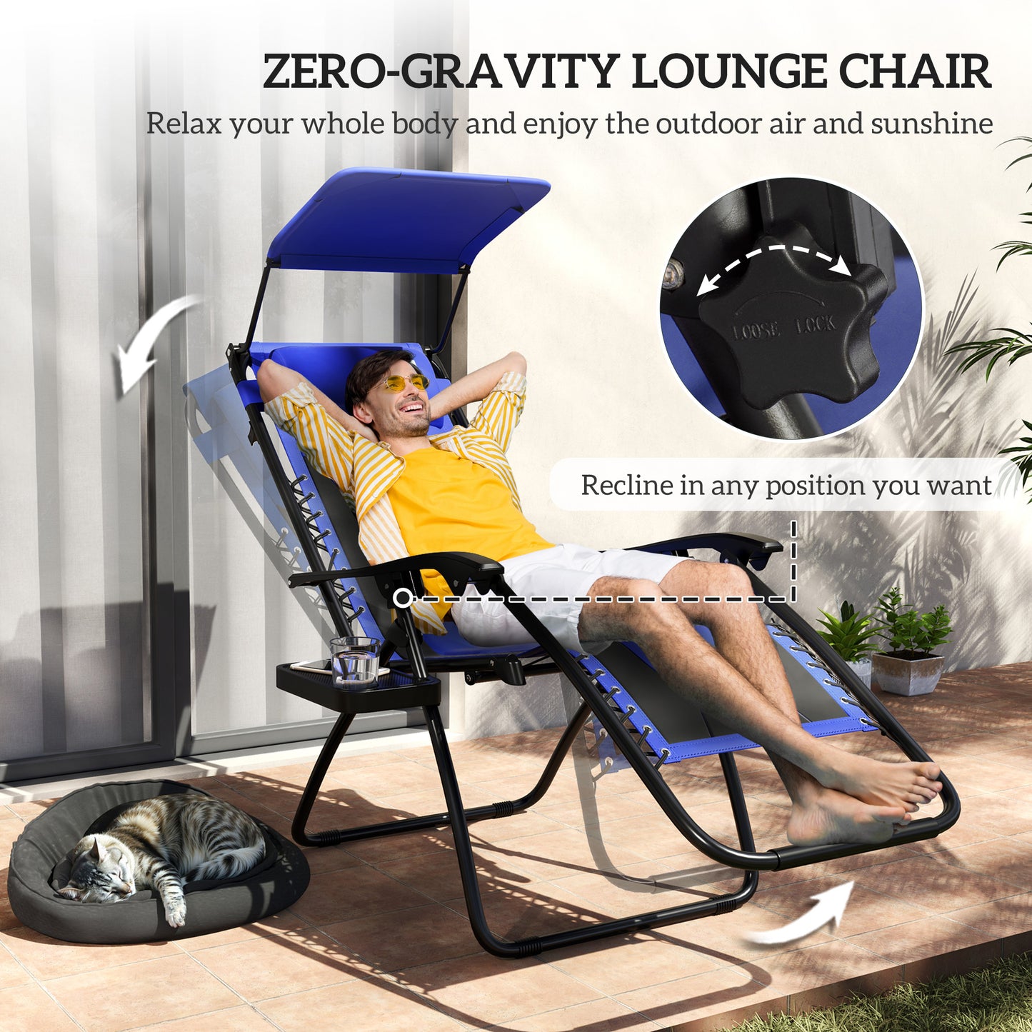 Zero Gravity Lounger Chair Set of 2 (2)