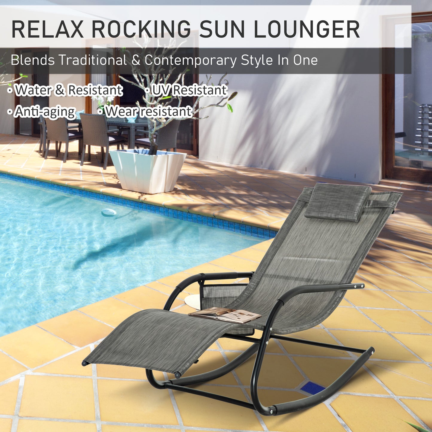 2PCs Outdoor Garden Rocking Chair