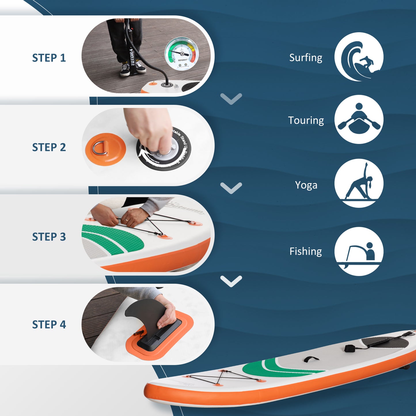 10'6" x 30" x 6" Inflatable Stand Up Paddle Board