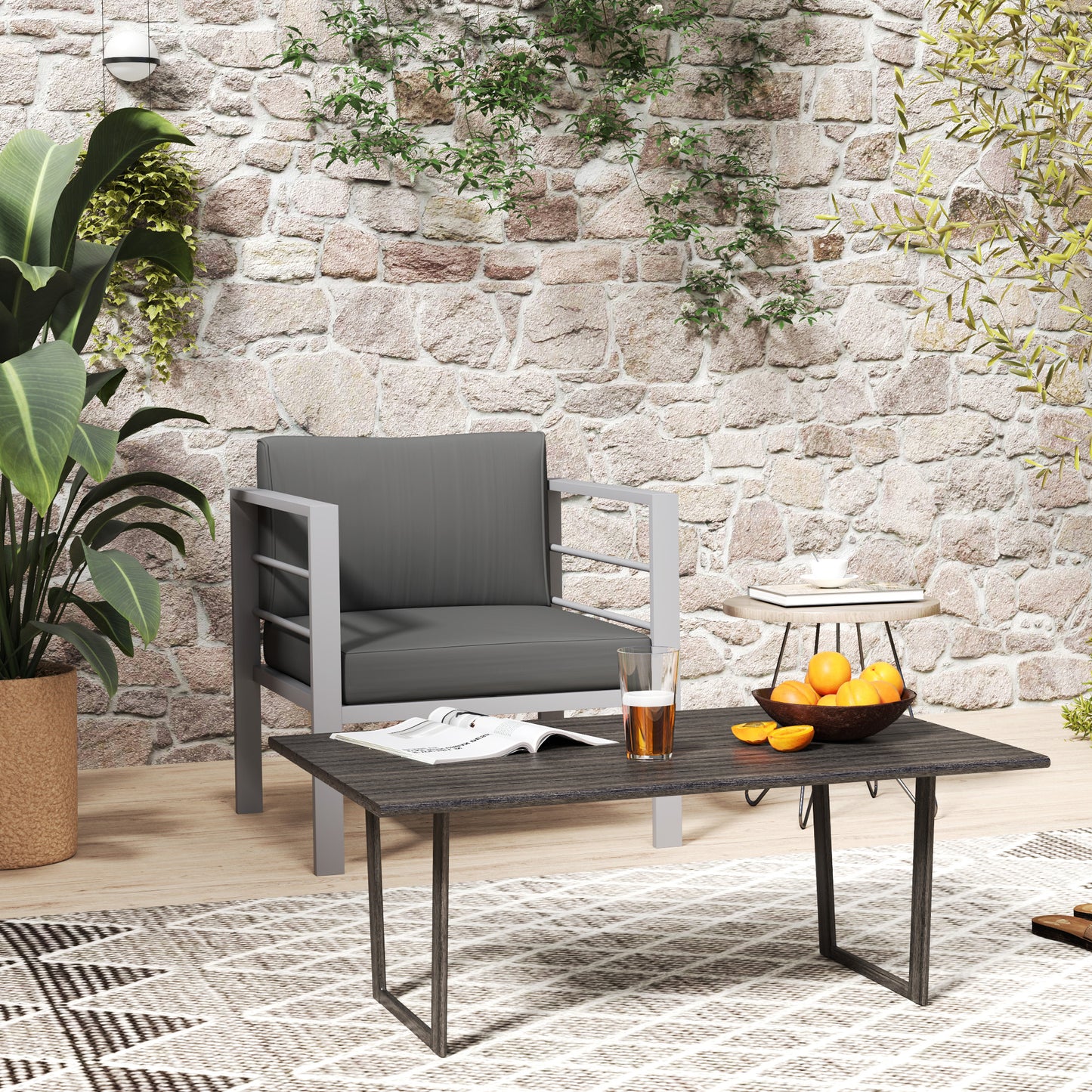 Garden Sofa Set of 2, All-Weather Garden Sofa Set
