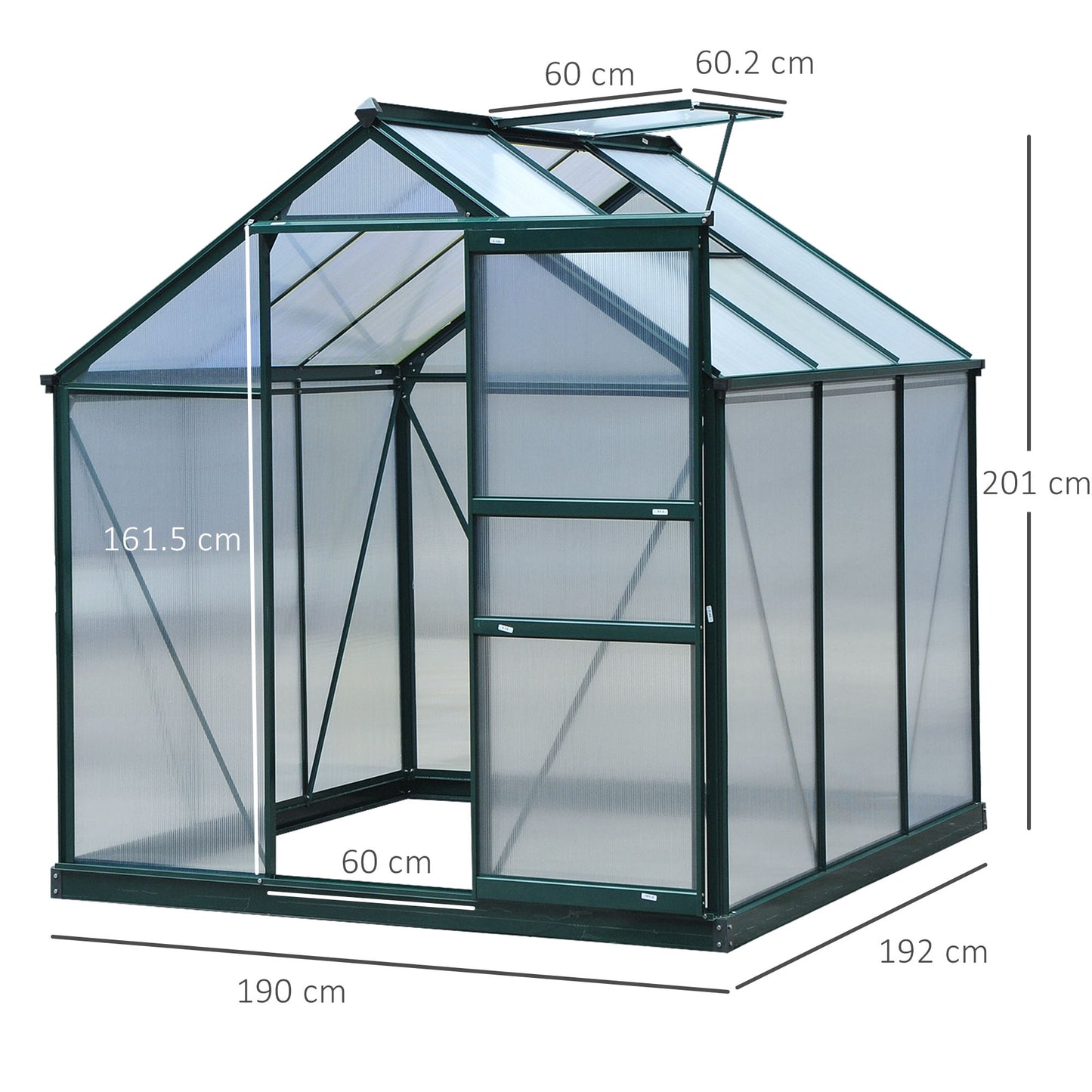 6 x 6ft Polycarbonate Greenhouse
