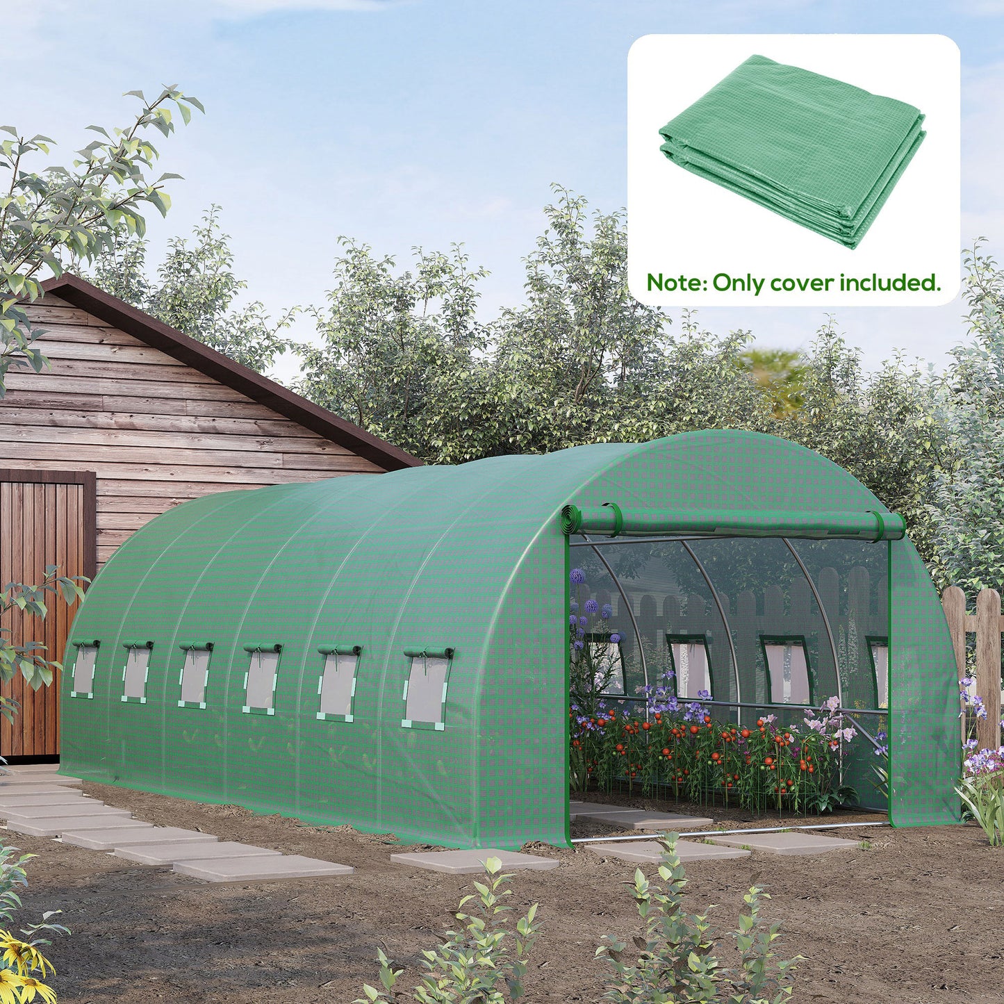 6 x 3 x 2m Greenhouse Replacement Cover ONLY Winter Garden Plant PE