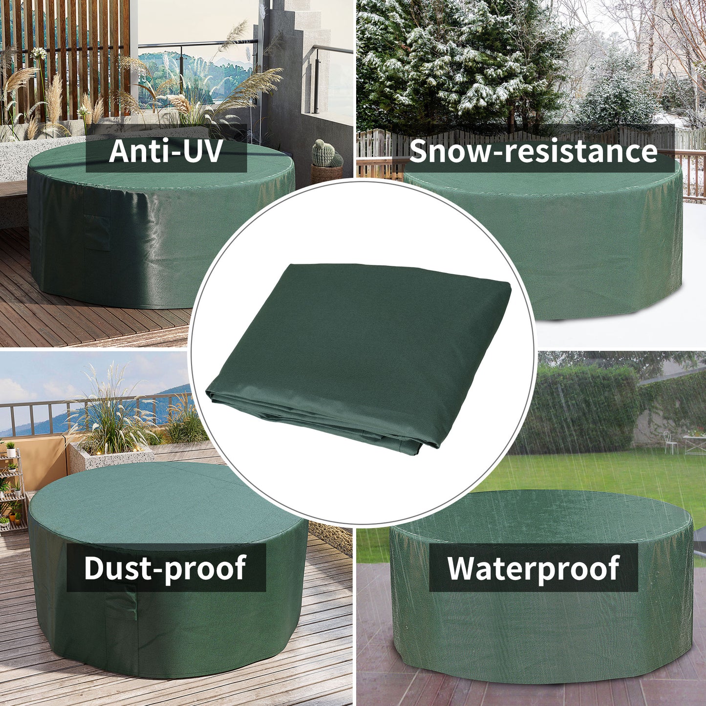 Garden Patio Large Furniture Set Round Cover 600D Oxford Waterproof