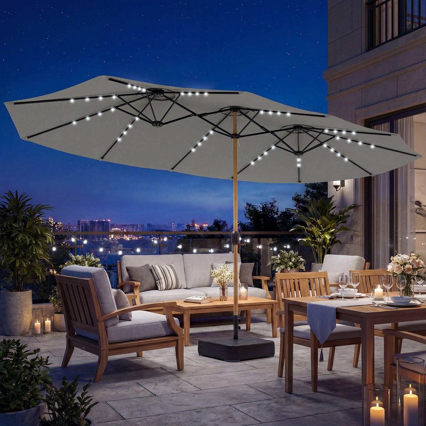 Double Sided Garden Parasol
