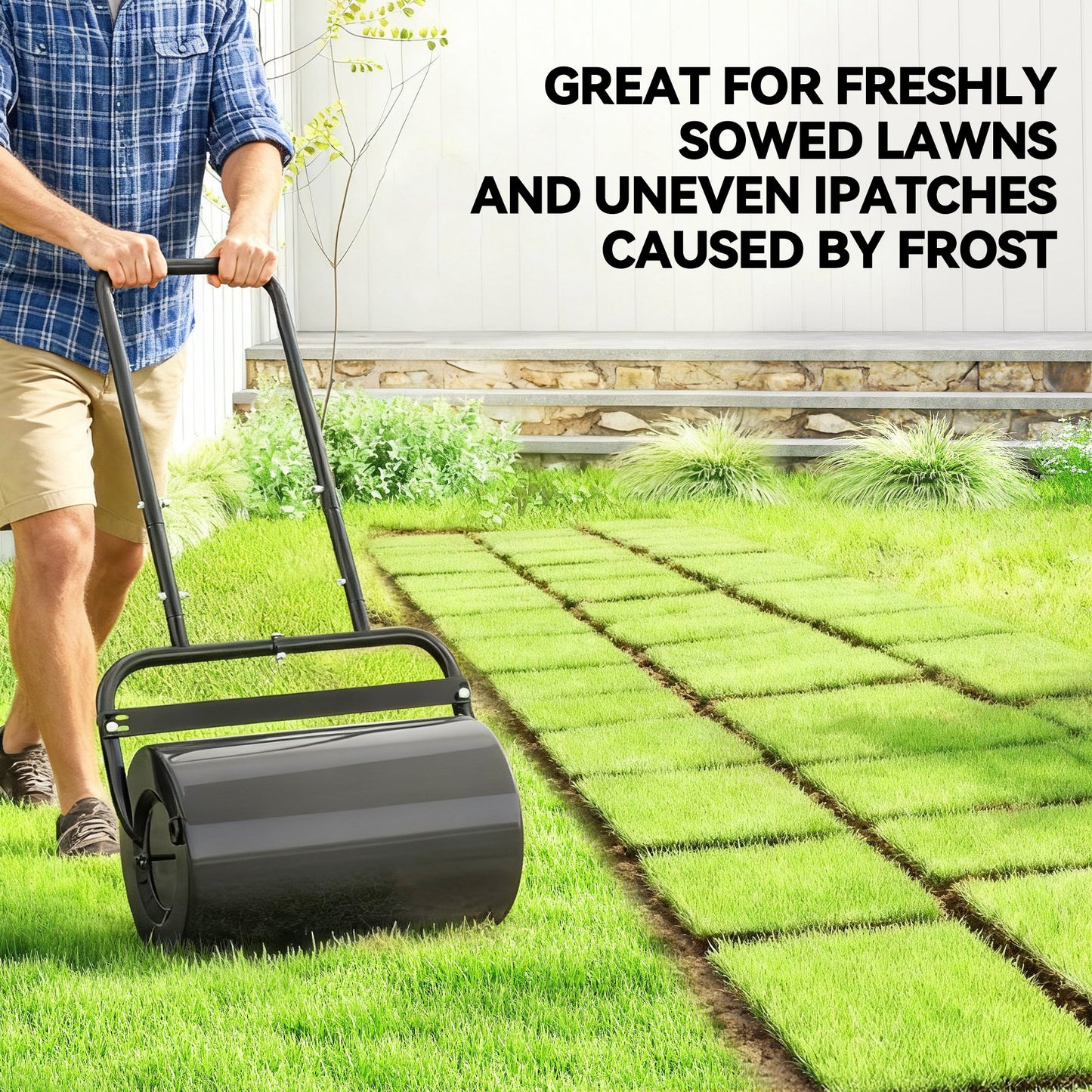 38L Fillable Cylinder Steel Lawn Roller