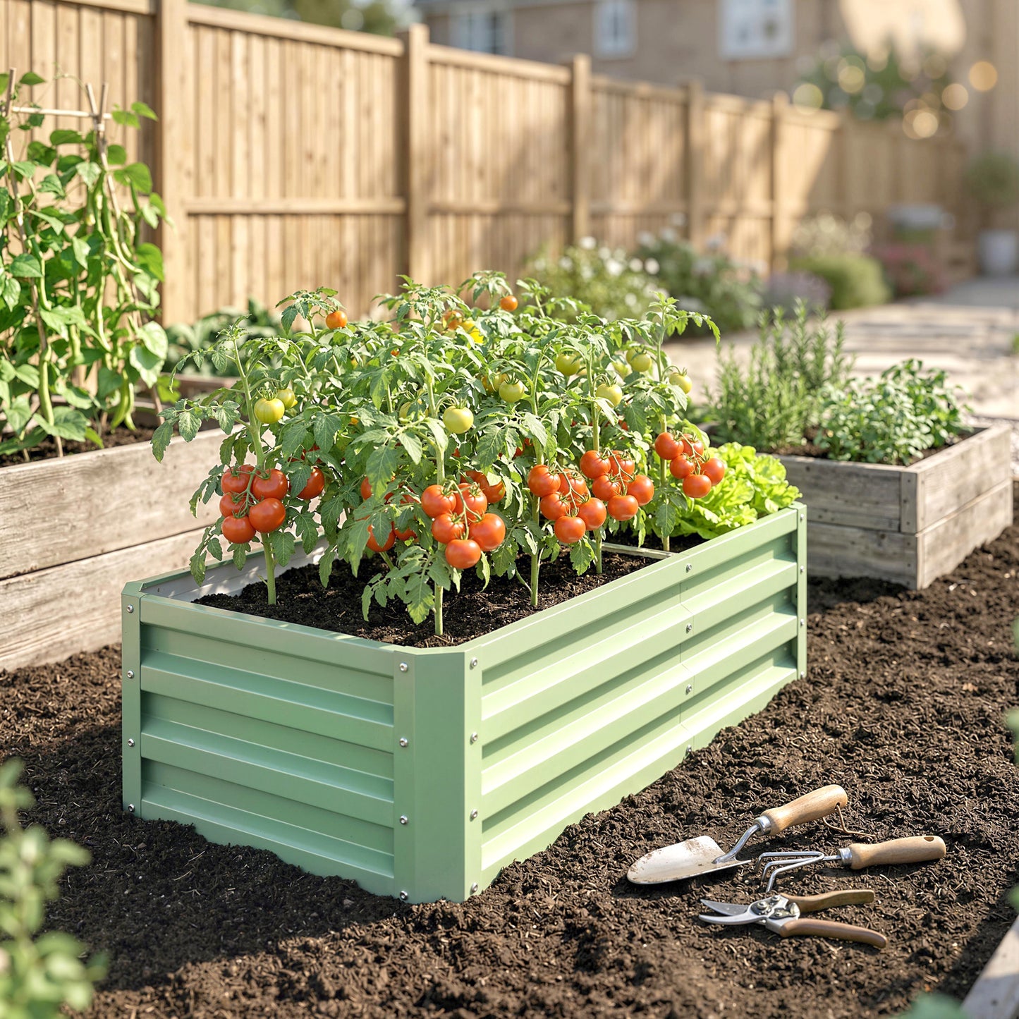Raised Beds for Garden, Galvanised Outdoor Planters