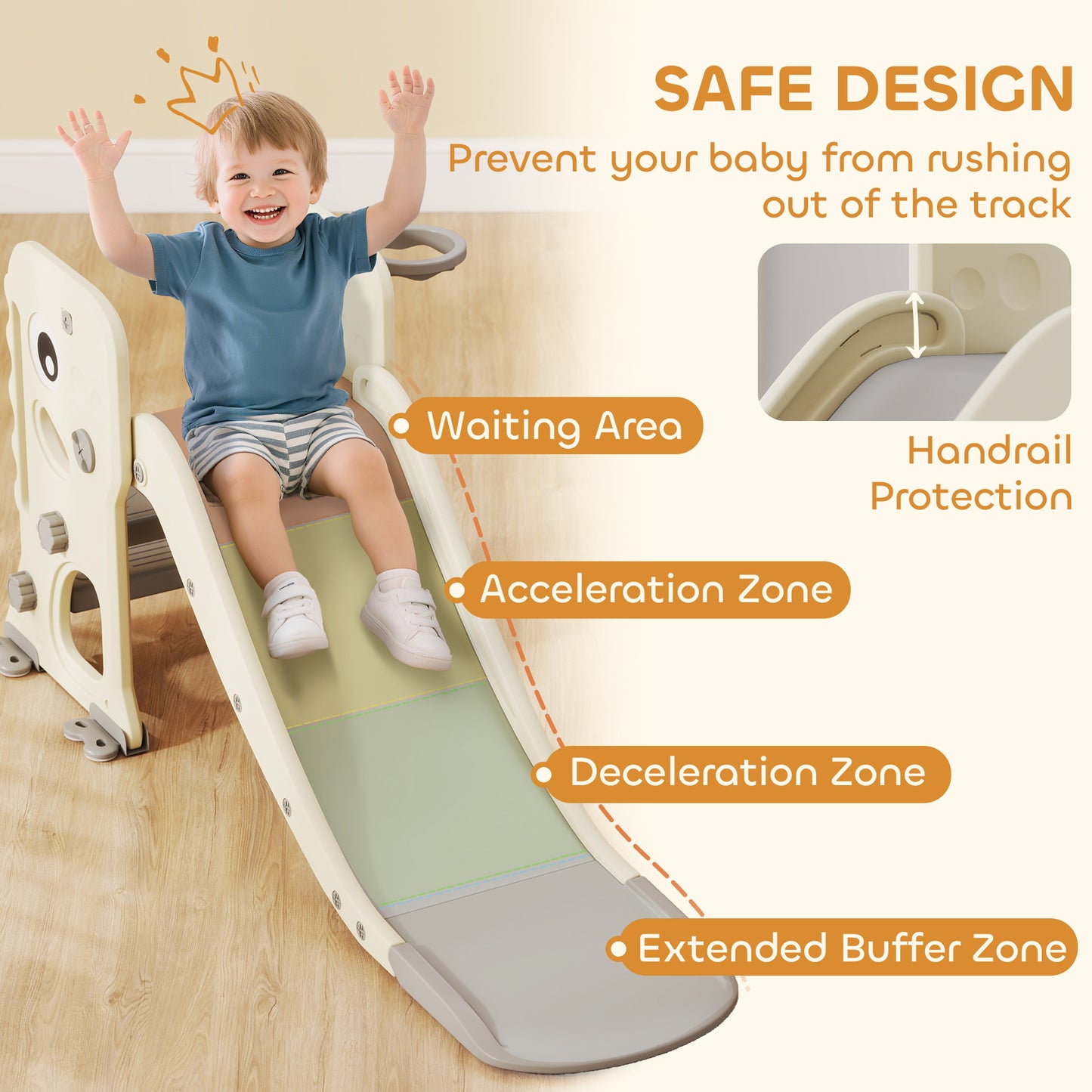 3 in 1 Kids Slide with Climber, Basketball Hoop and Ball (1)