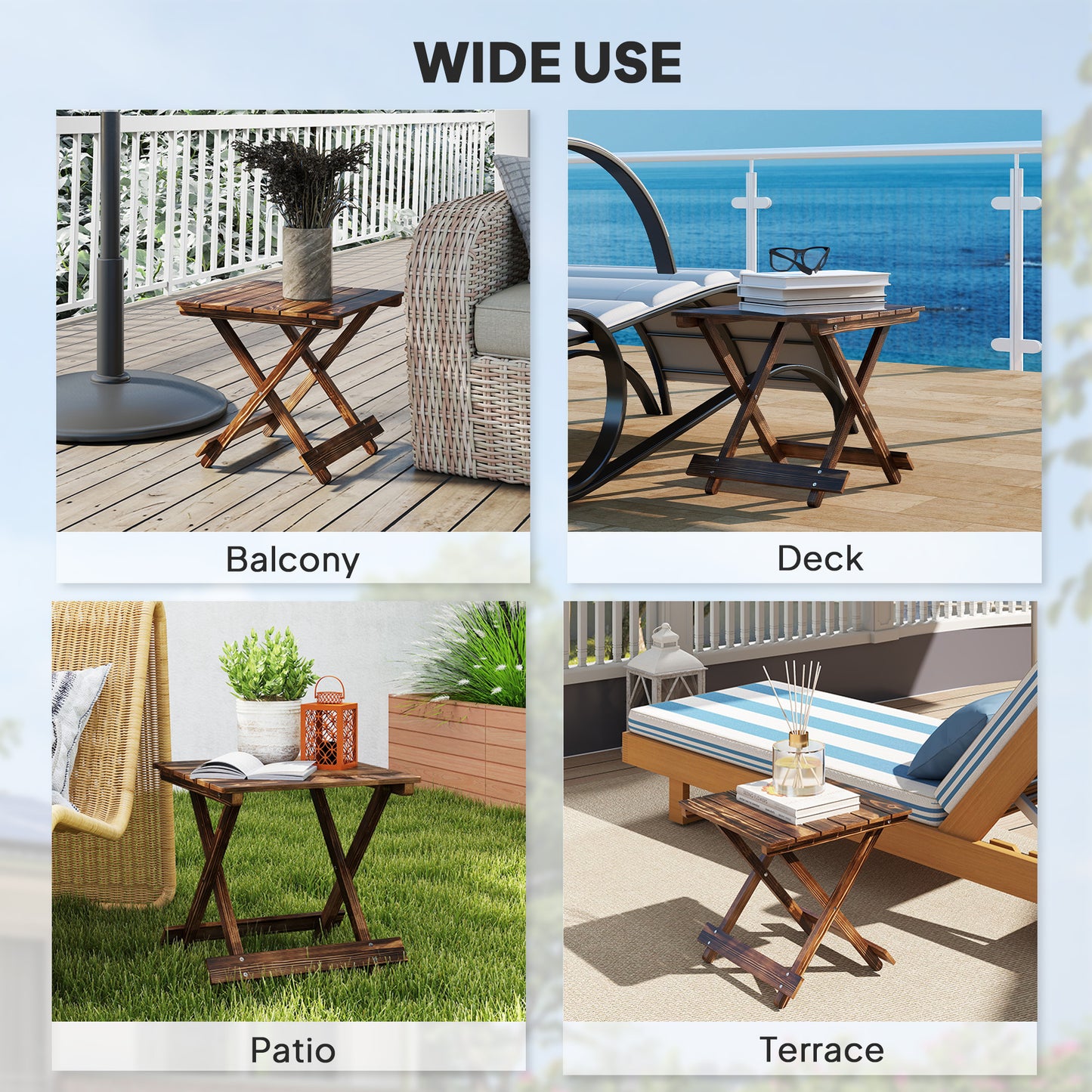 Fir Wood Folding Coffee Table