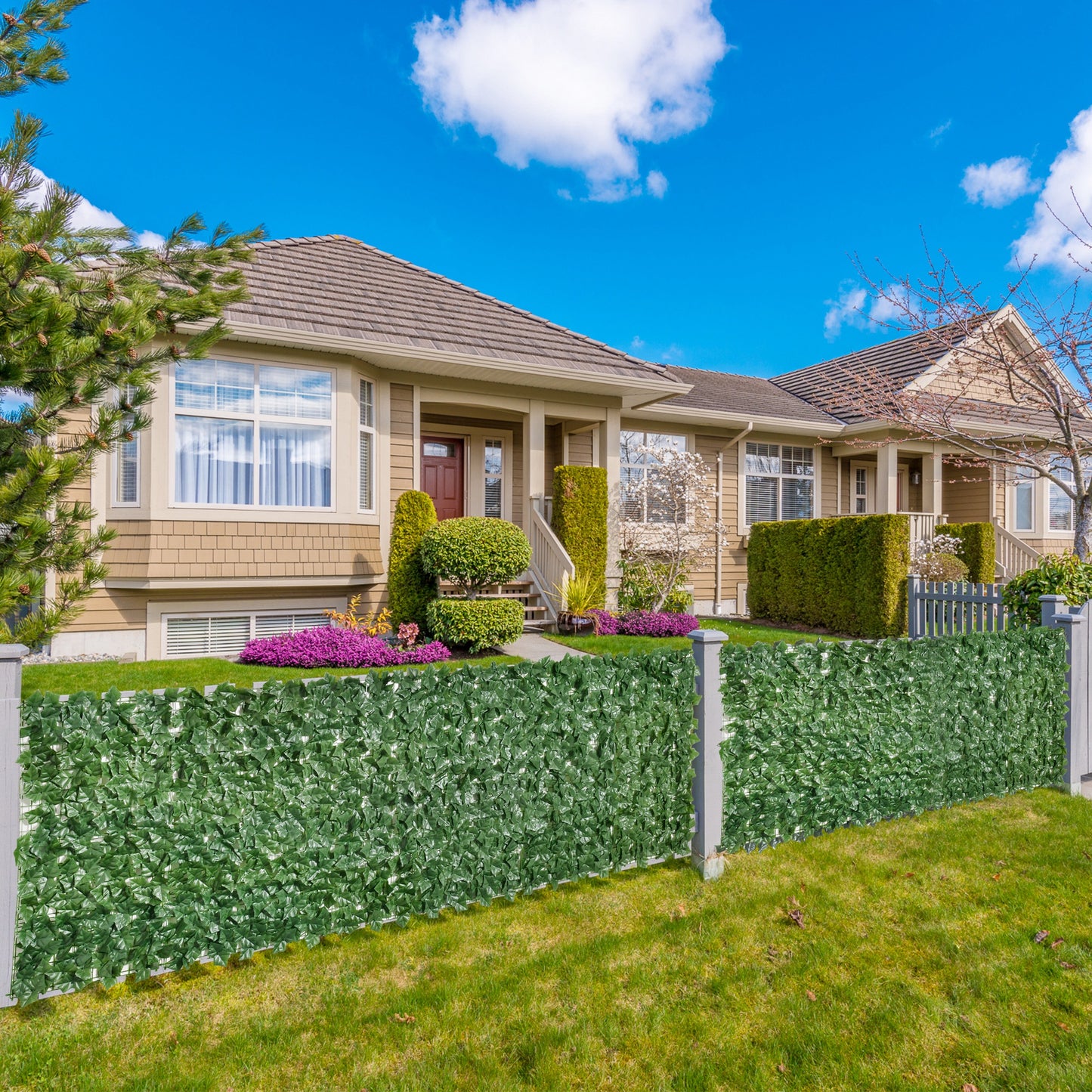 1-Piece Artificial Leaf Hedge Screen Privacy Fence Panel (2)