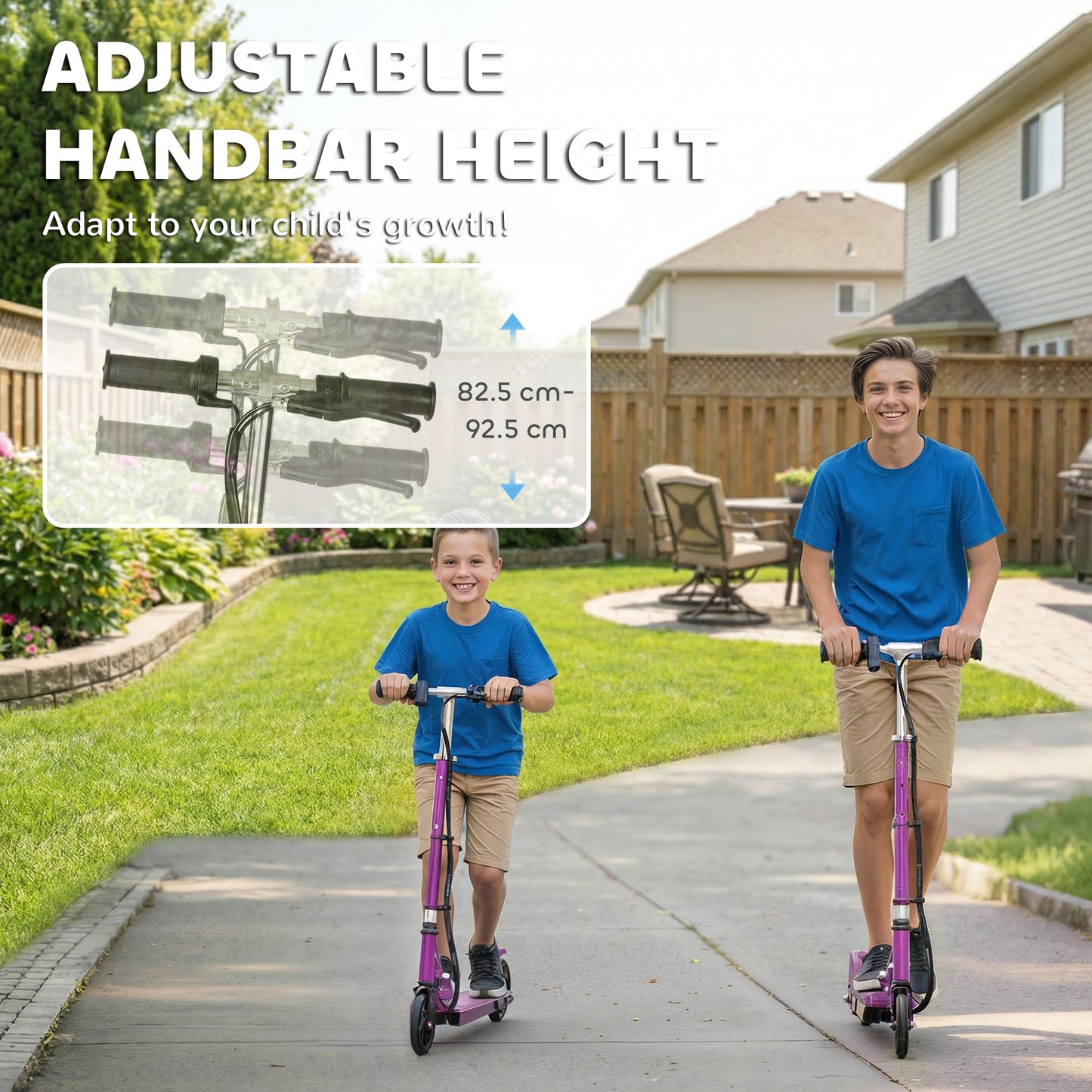 Foldable Electric Kids Scooter, Ride-on for Ages 7-14 Years