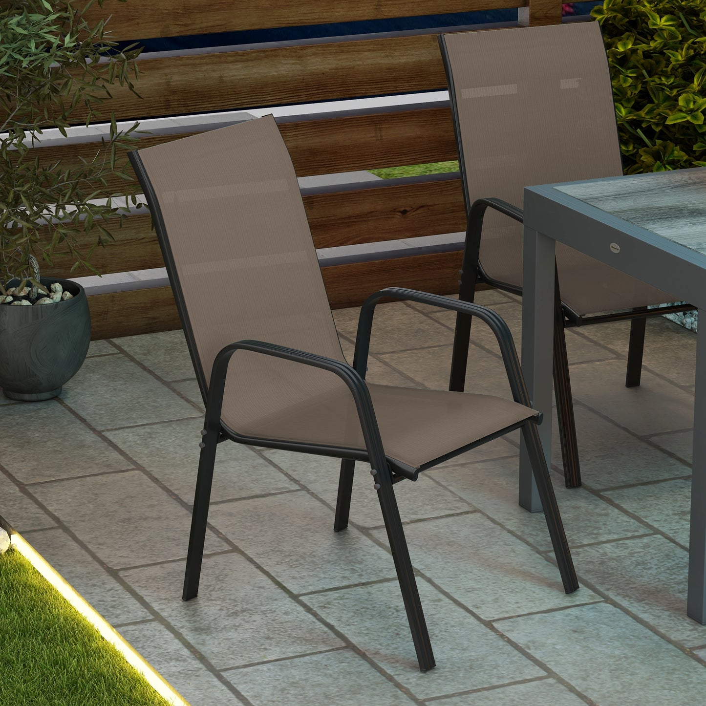 Set of Four Stackable Mesh Seat Chairs (4)