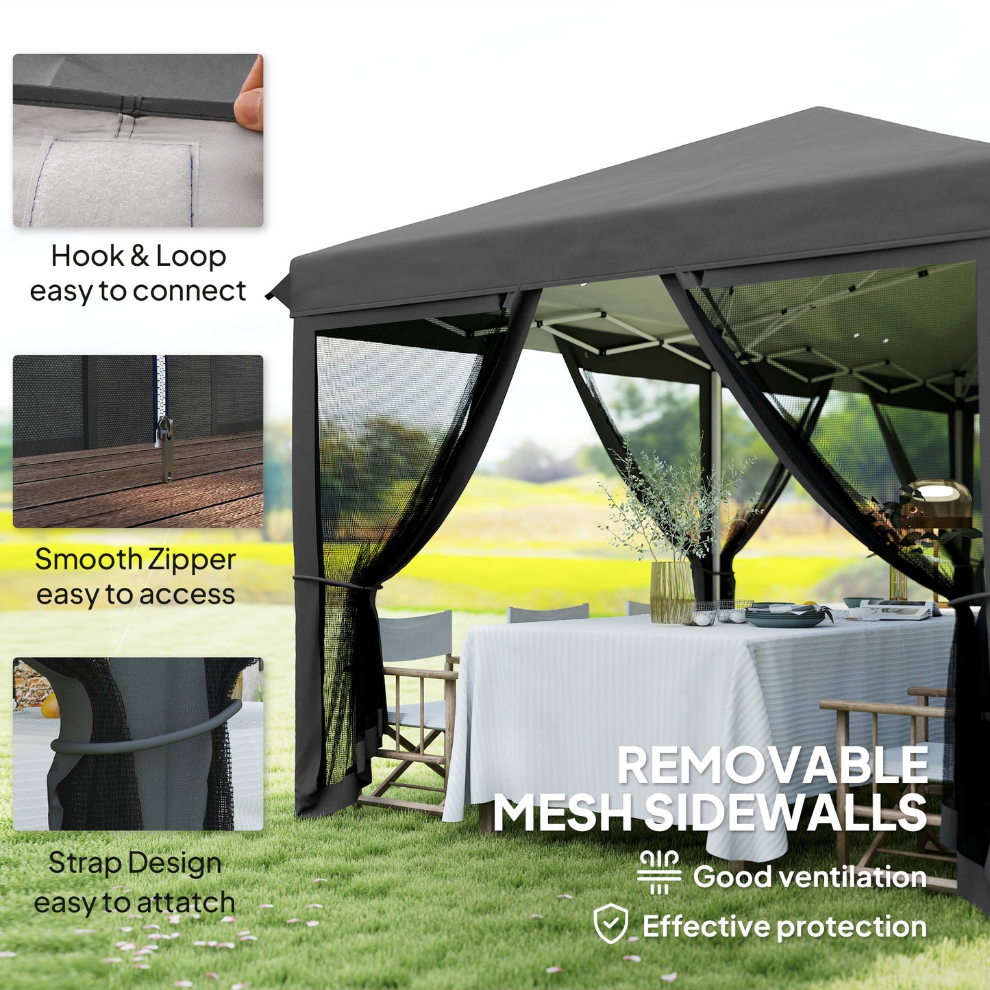 3 x 6m Pop Up Gazebo, Outdoor Canopy Shelter