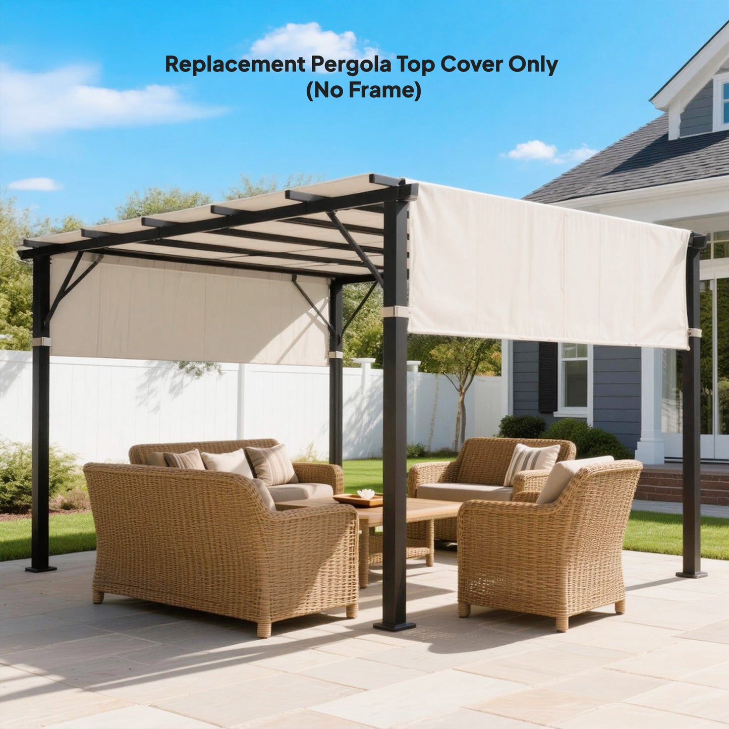 2 Pcs UV Protection Pergola Replacement Canopy, Pergola Shade Cover