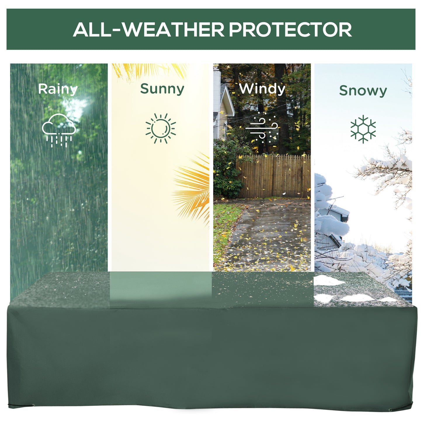 255x142cm Outdoor Garden Rattan Furniture Protective Cover Water UV