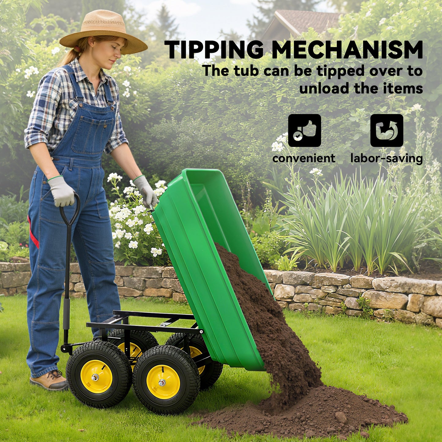 75 Litre Large Garden Cart