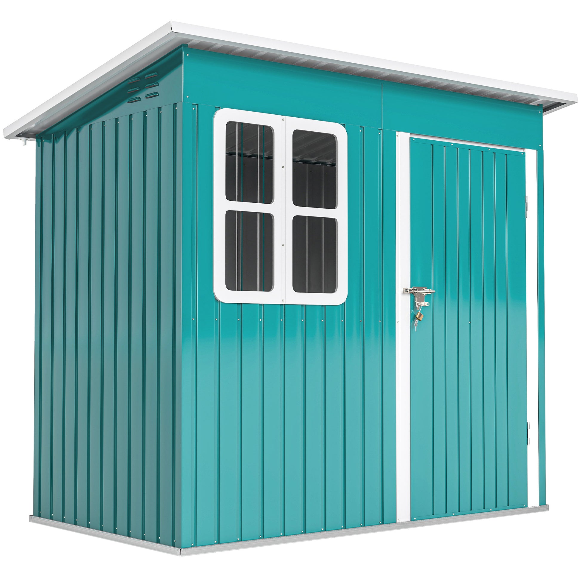 7 x 4ft Galvanised Steel Garden Shed, with Lock
