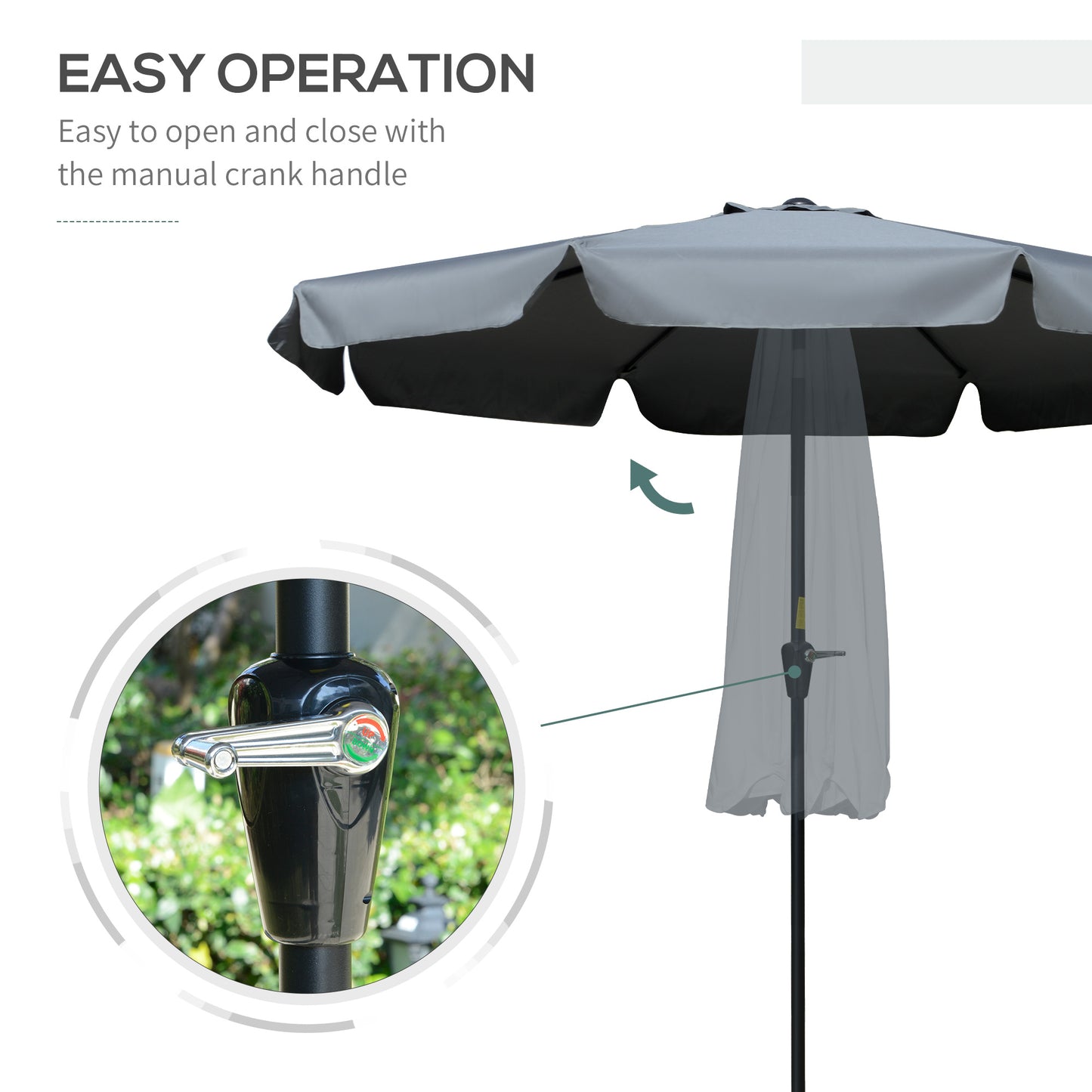 2.7m Patio Parasol Garden Umbrellas Outdoor Sun Shade Table Umbrella