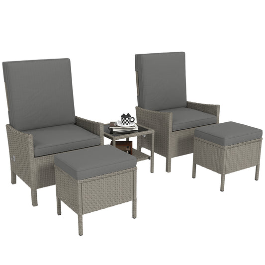 5 Piece Rattan Garden Furniture Set