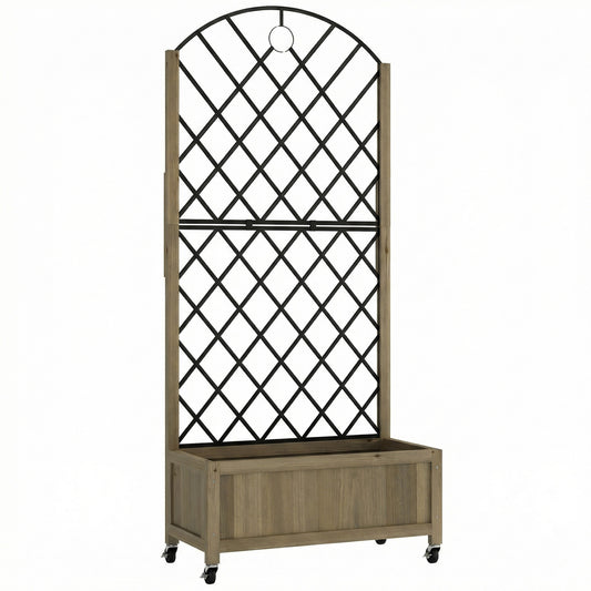 Raised Garden Bed with Metal Trellis