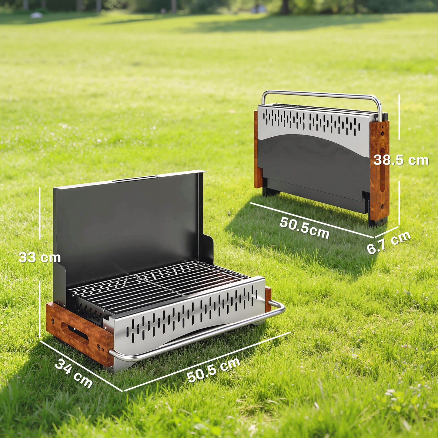 Portable BBQ Grill, Folding Charcoal Barbecue Grill