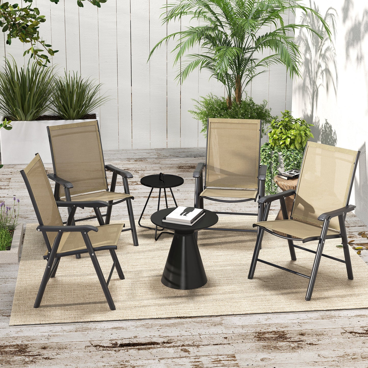 Set of Four Folding Garden Chairs