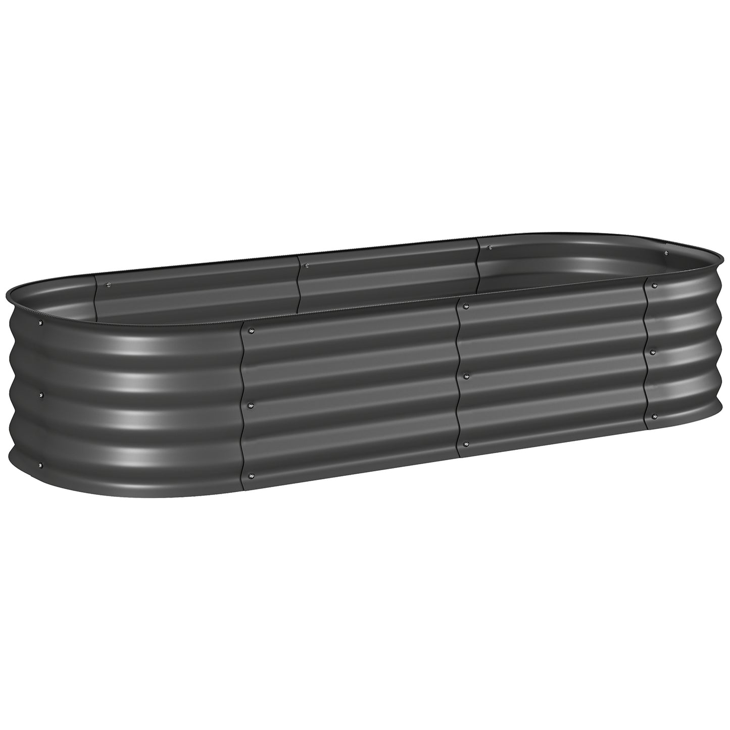 Galvanised Raised Garden Bed, Metal Planter Box with Safety Edging (1)