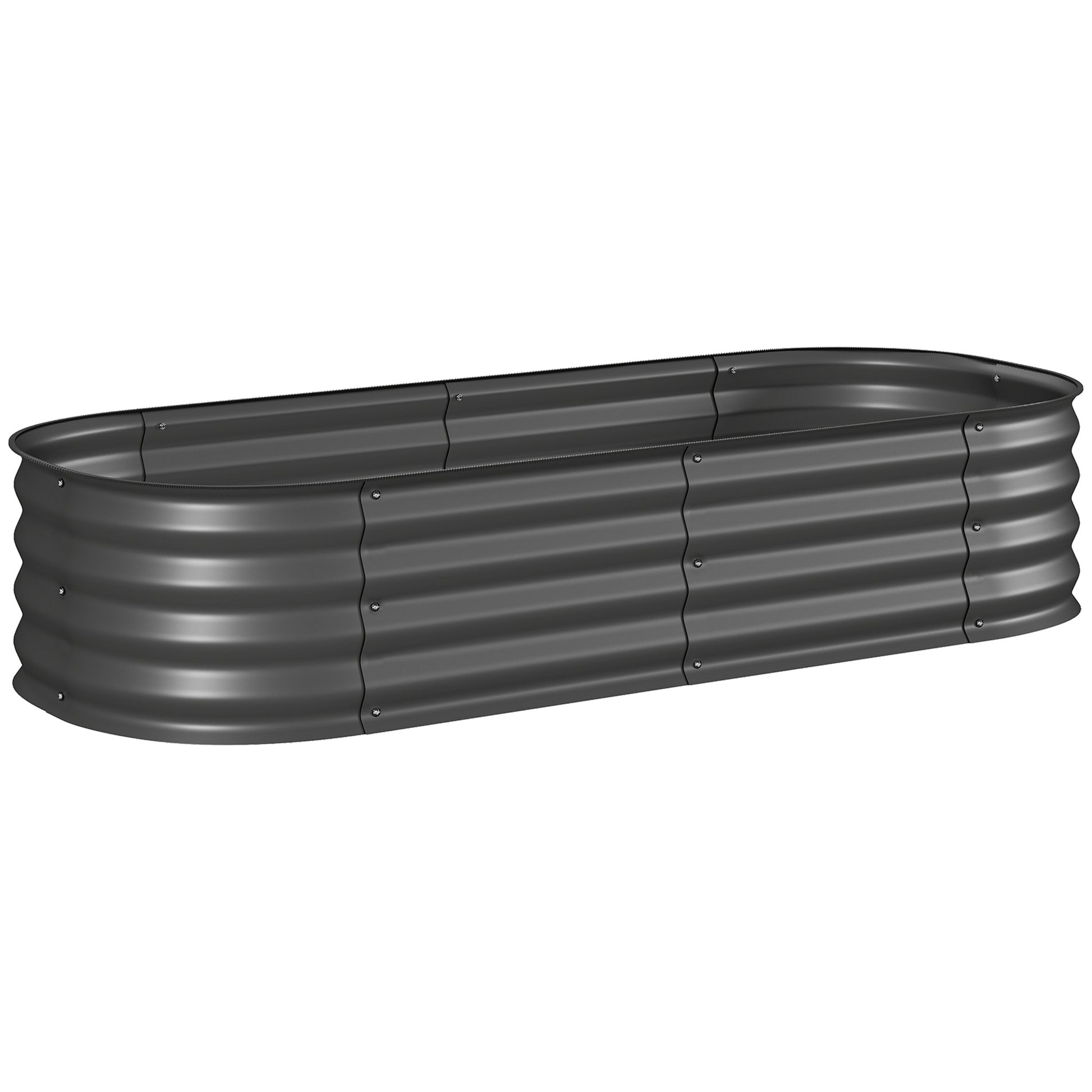 Galvanised Raised Garden Bed, Metal Planter Box with Safety Edging (1)