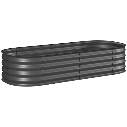 Galvanised Raised Garden Bed, Metal Planter Box with Safety Edging (1)