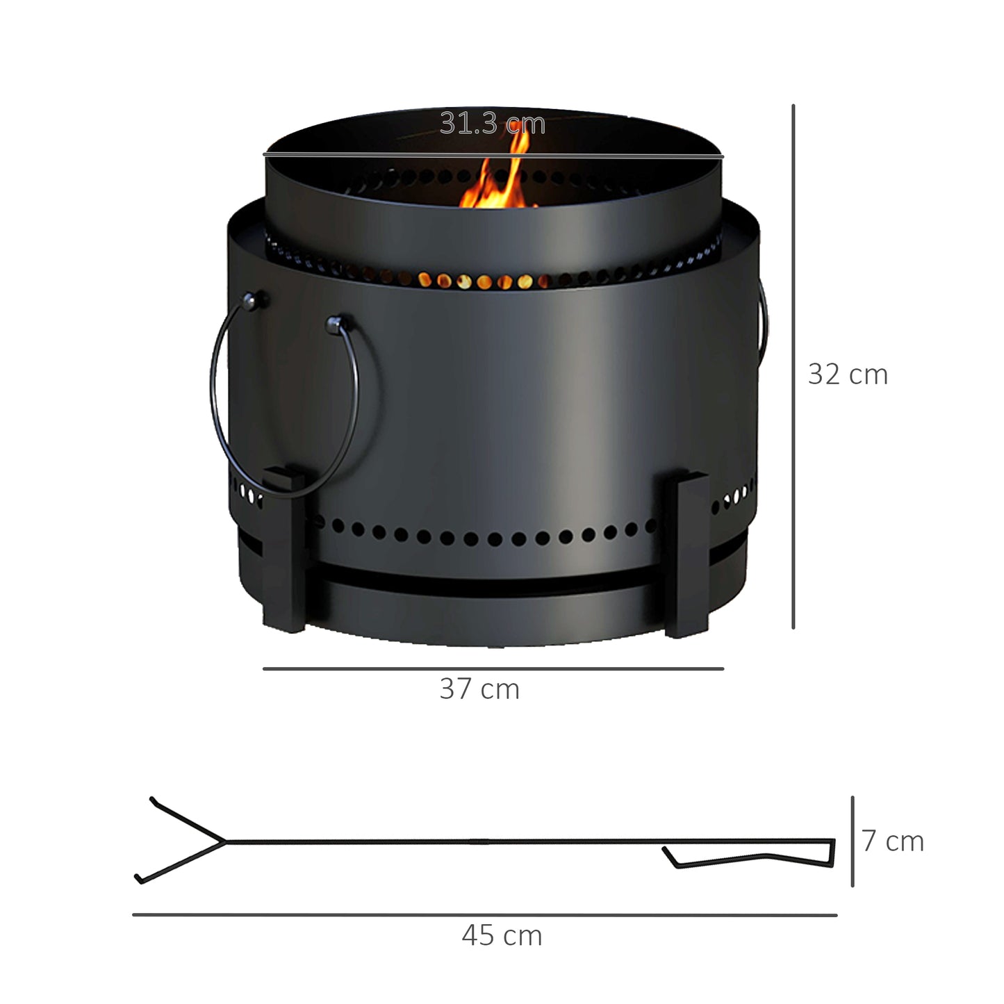 Smokeless Fire Pit with Ash Catcher