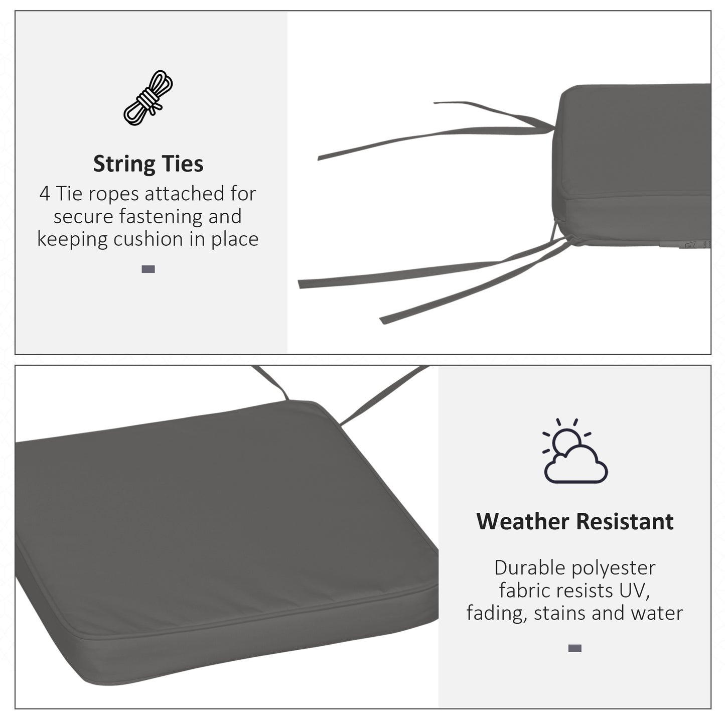 Set of 6 Pcs Chair Cushion, 42Lx42Wx5T cm