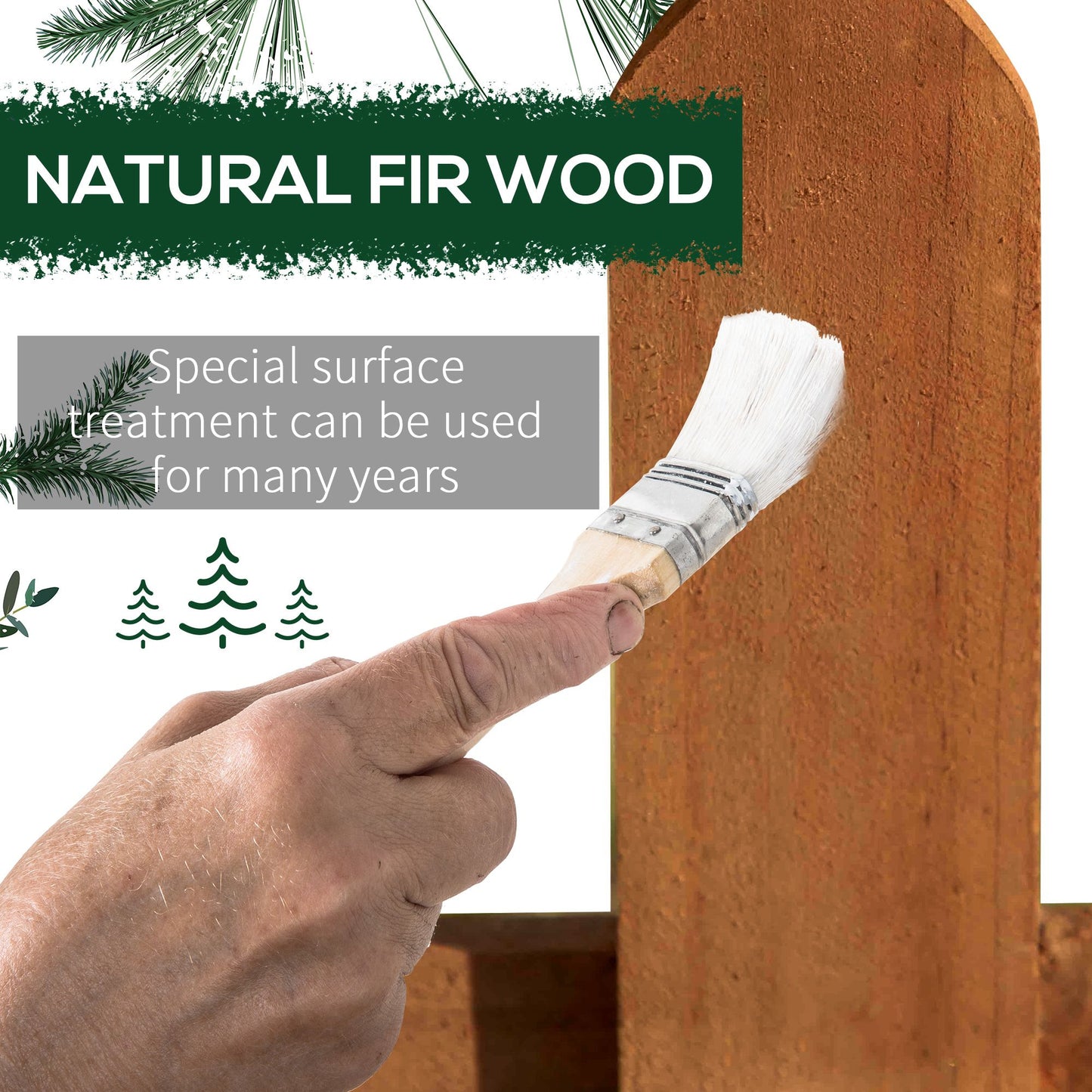 Pack of 24 Wooden Border Fences