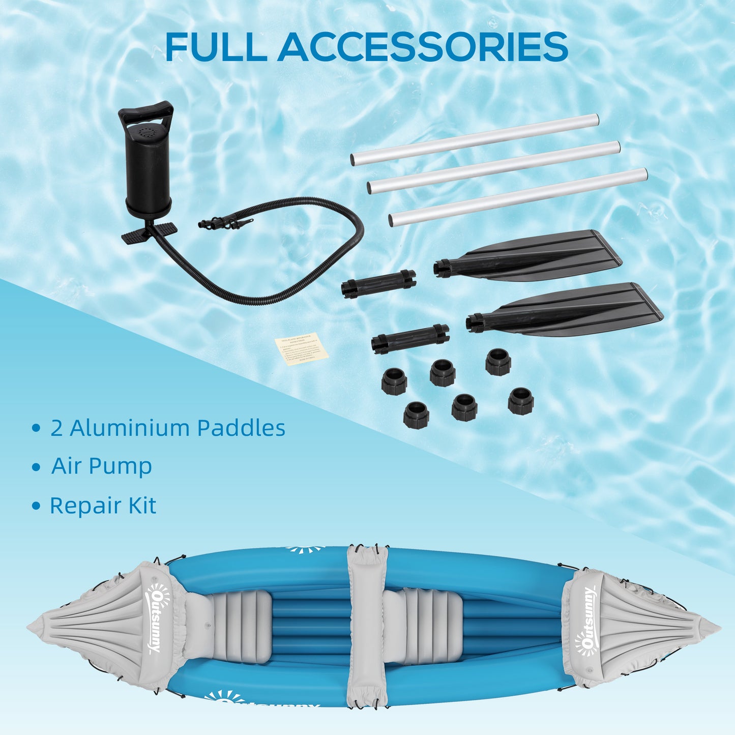 Inflatable Kayak, Two-Person Inflatable Canoe Boat Set with Air Pump